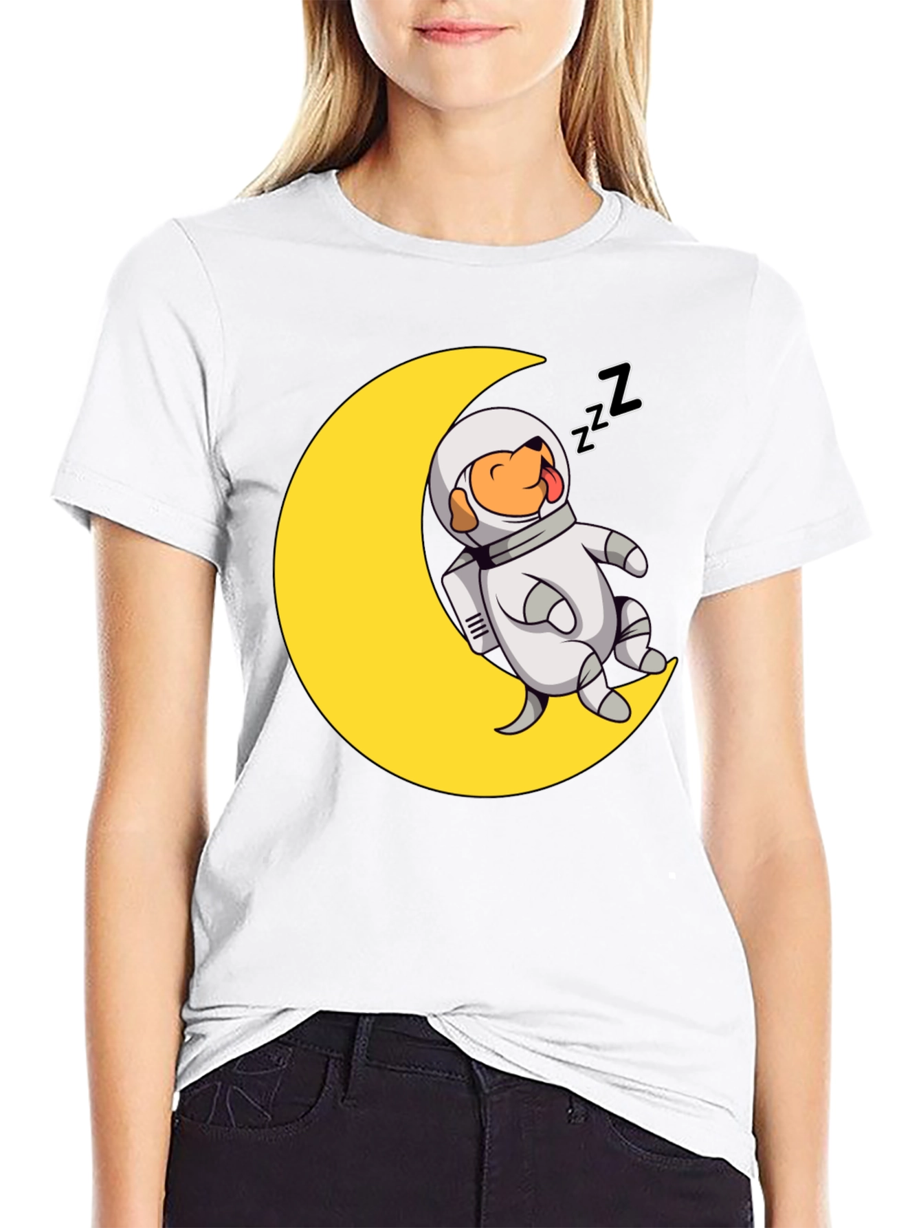Astronaut Dog on Moon T-Shirt