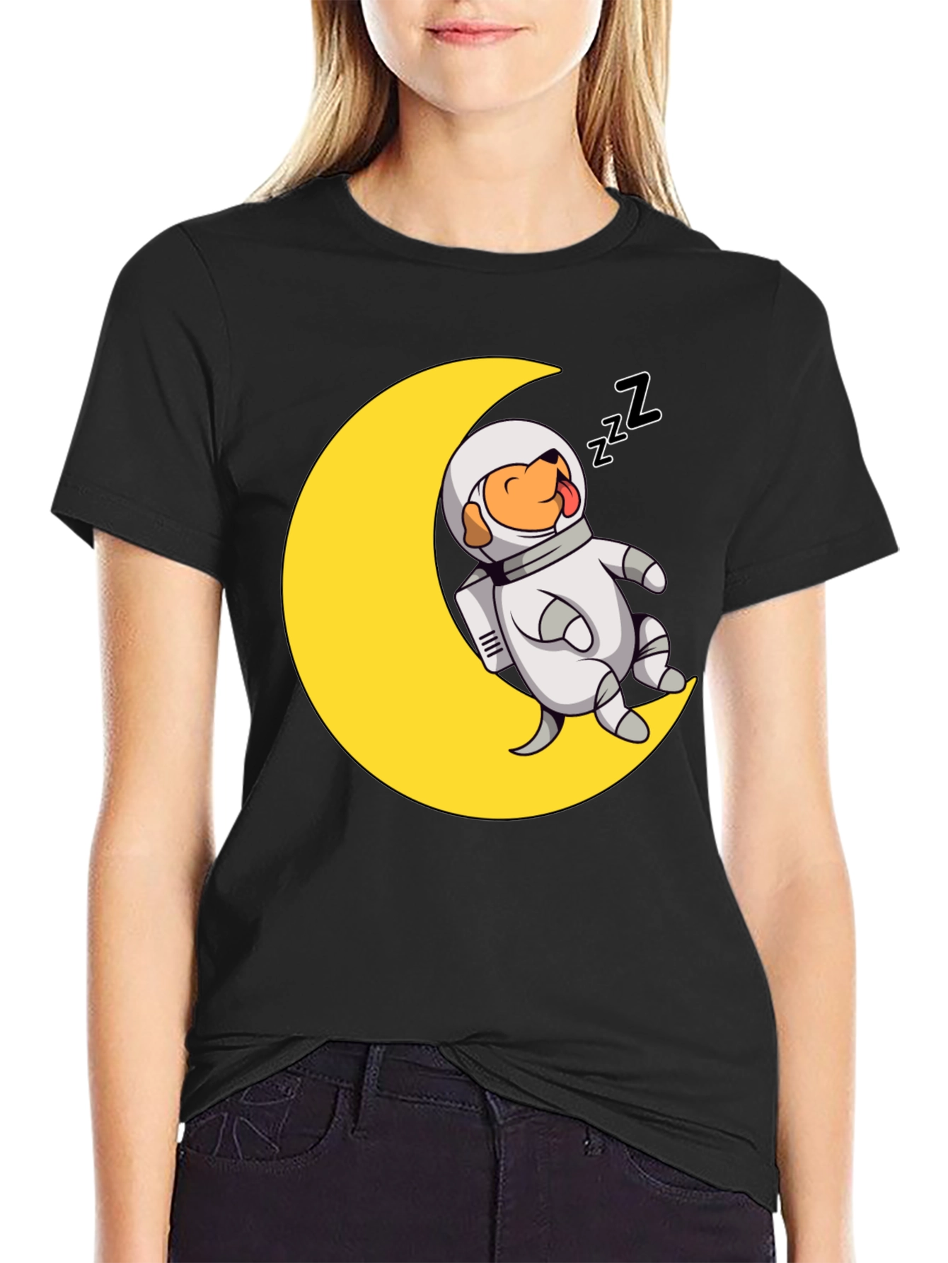 Astronaut Dog on Moon T-Shirt