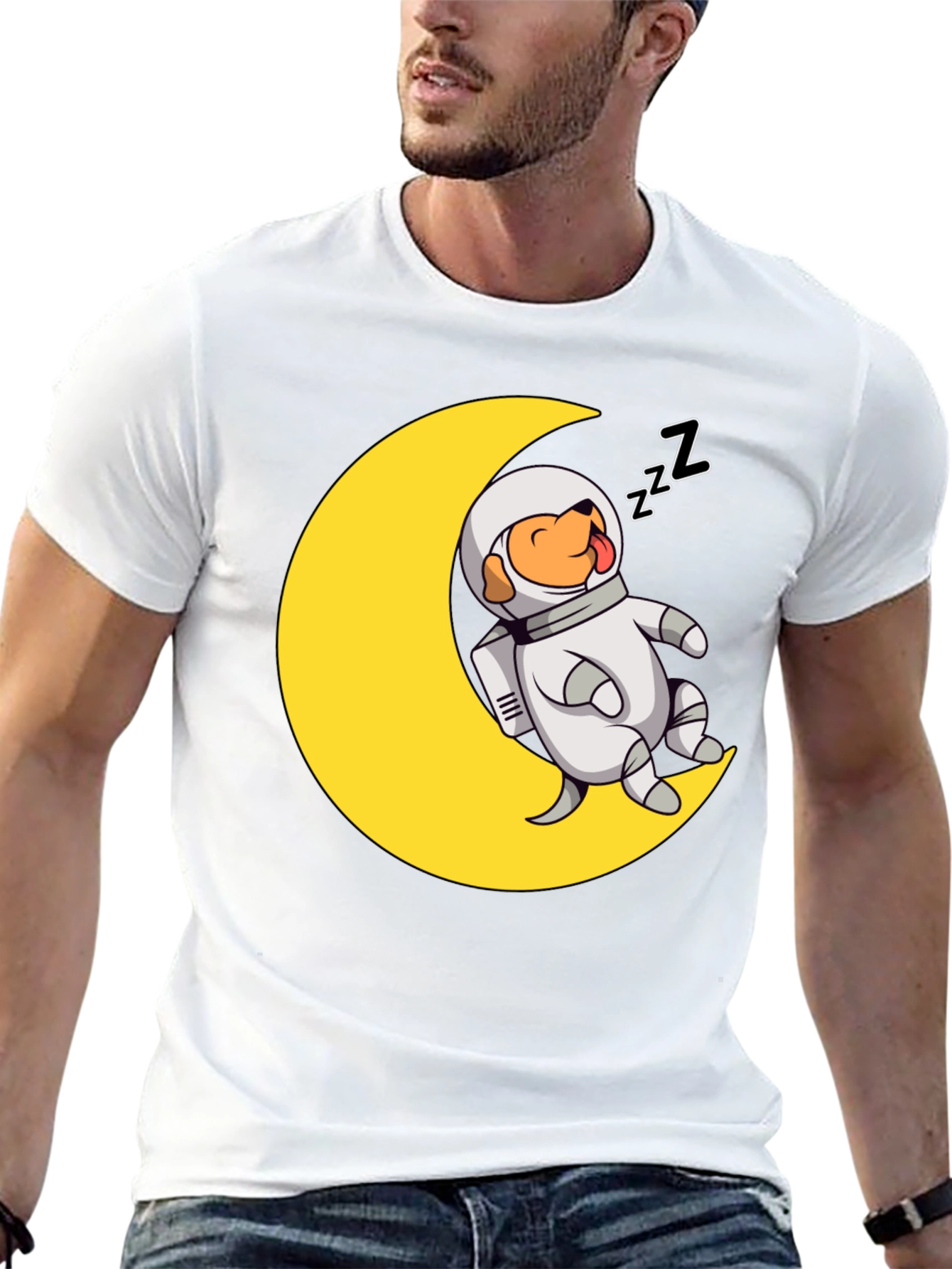 Astronaut Dog on Moon T-Shirt