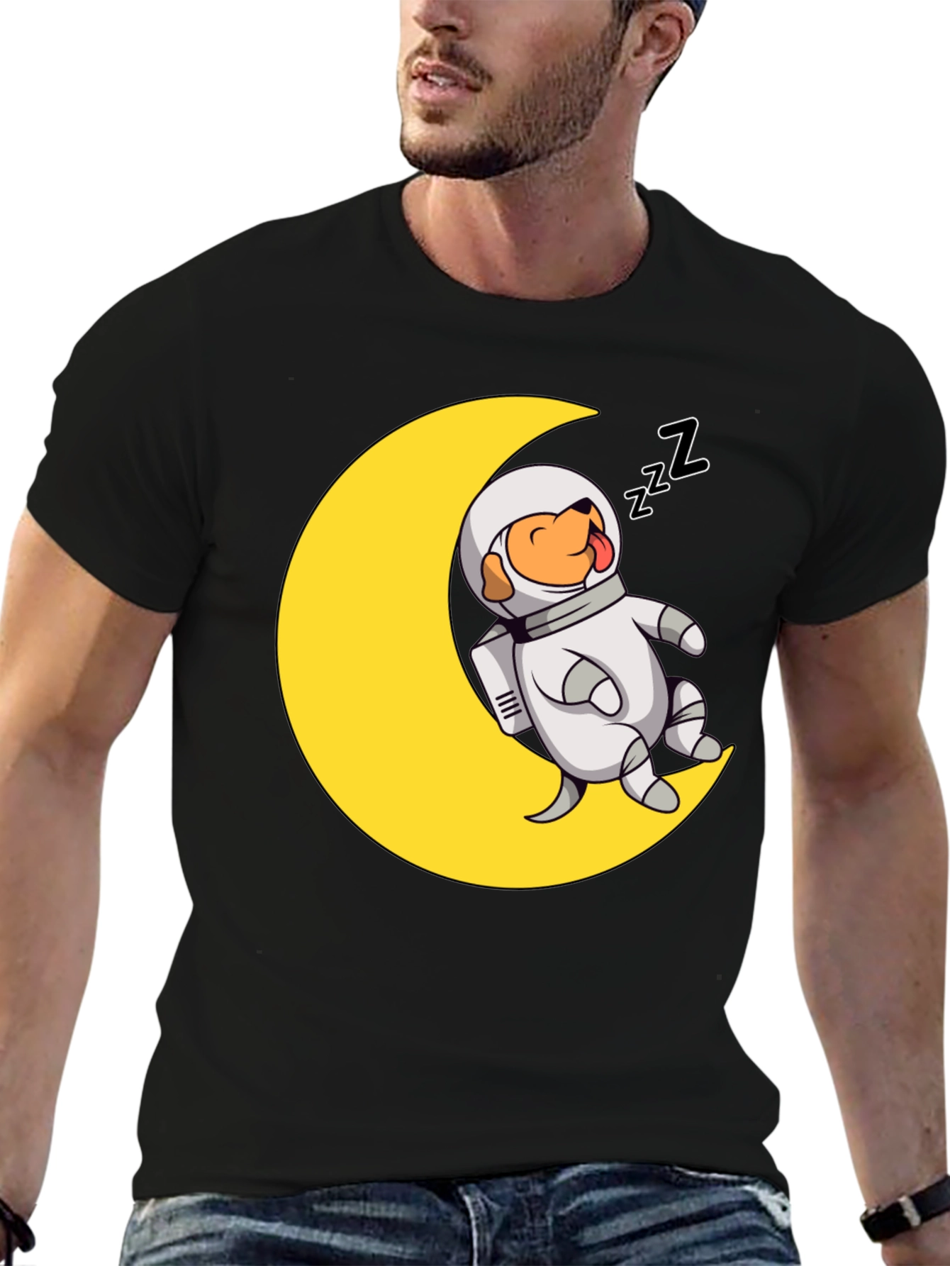 Astronaut Dog on Moon T-Shirt
