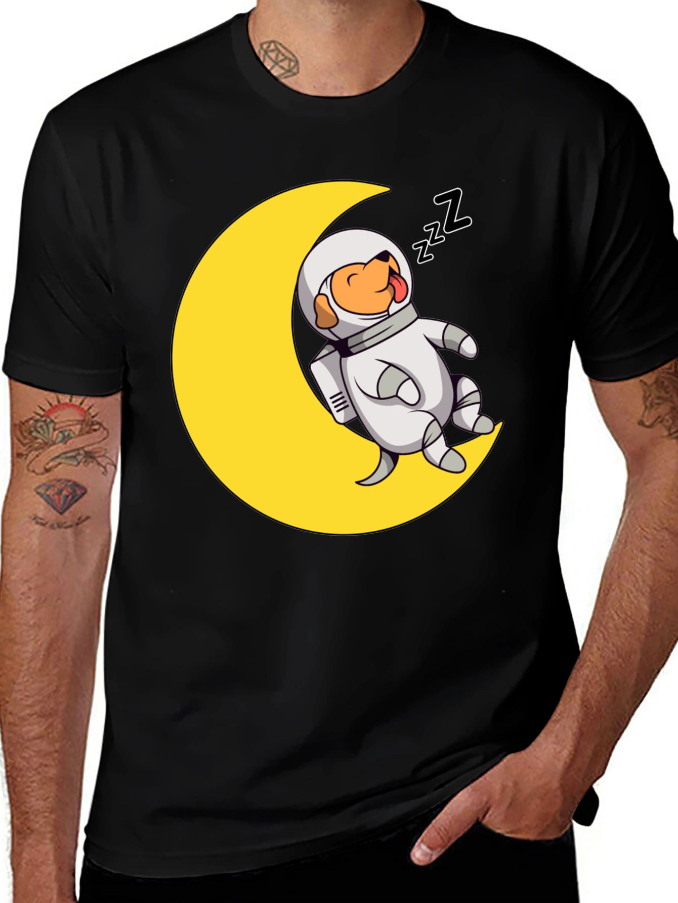Astronaut Dog on Moon T-Shirt