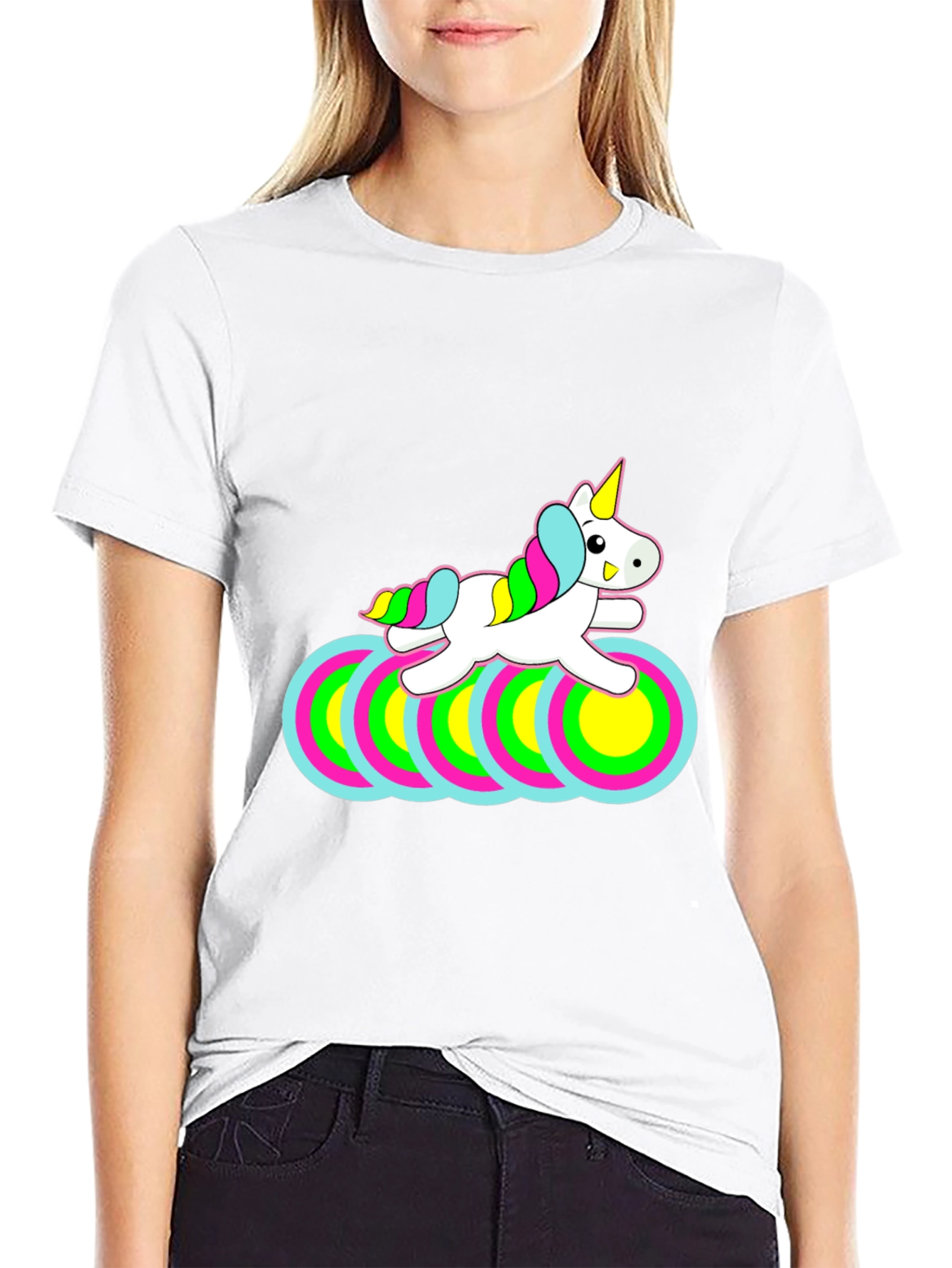 Unicorn Circles Black T-Shirt