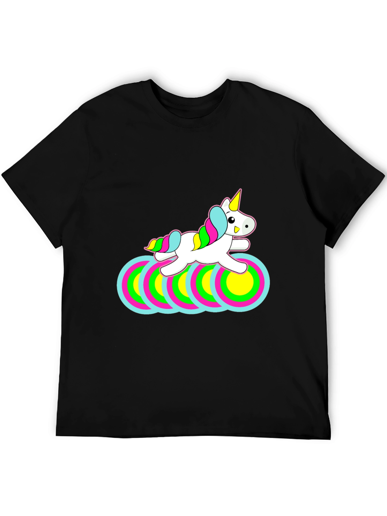 Unicorn Circles Black T-Shirt