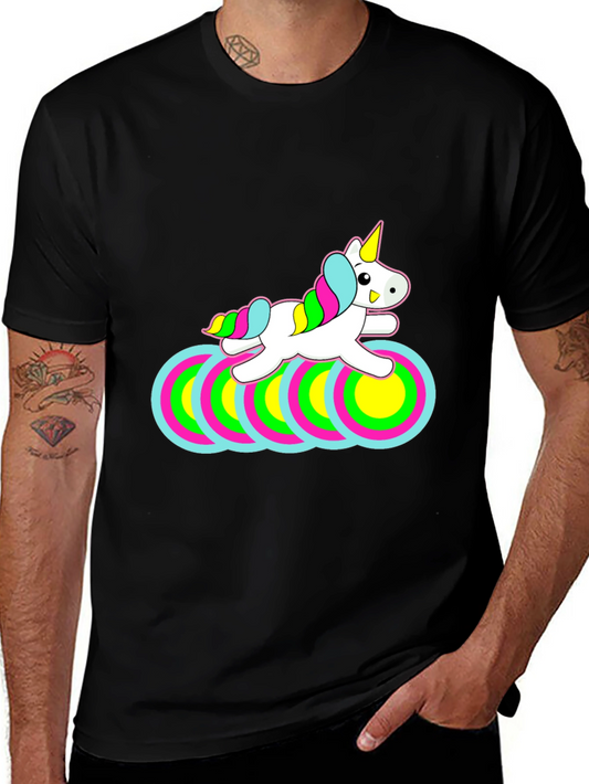 Unicorn Circles Black T-Shirt