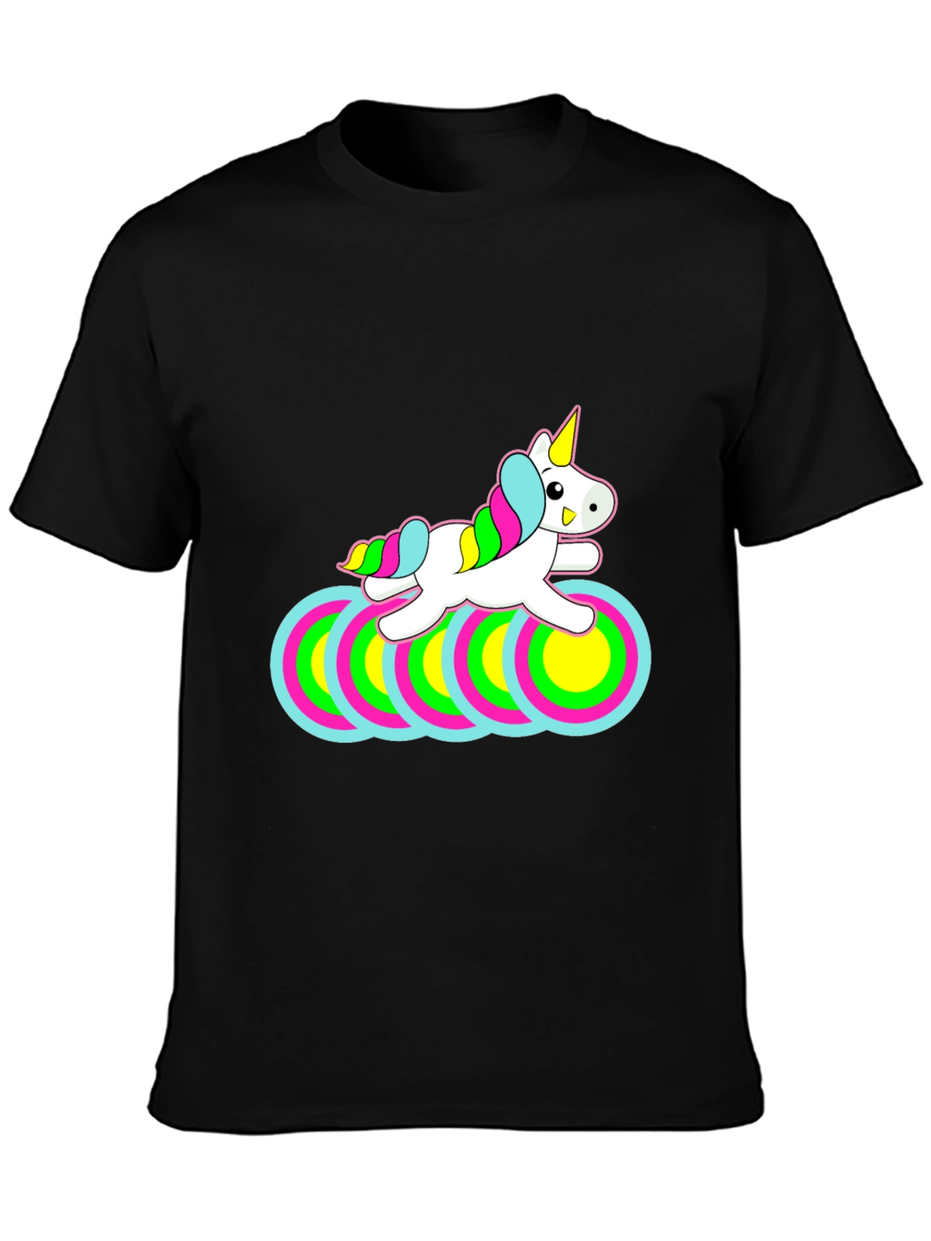 Unicorn Circles Black T-Shirt