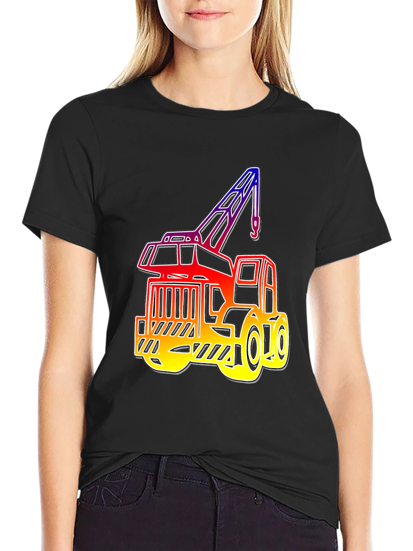 Crane Graphic Tee - Black Cotton Blend