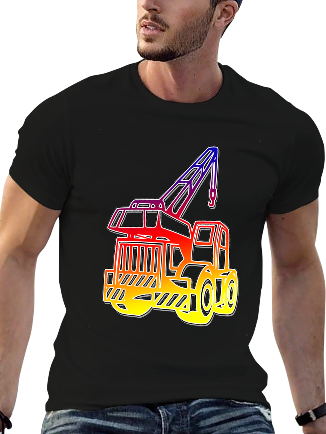 Crane Graphic Tee - Black Cotton Blend