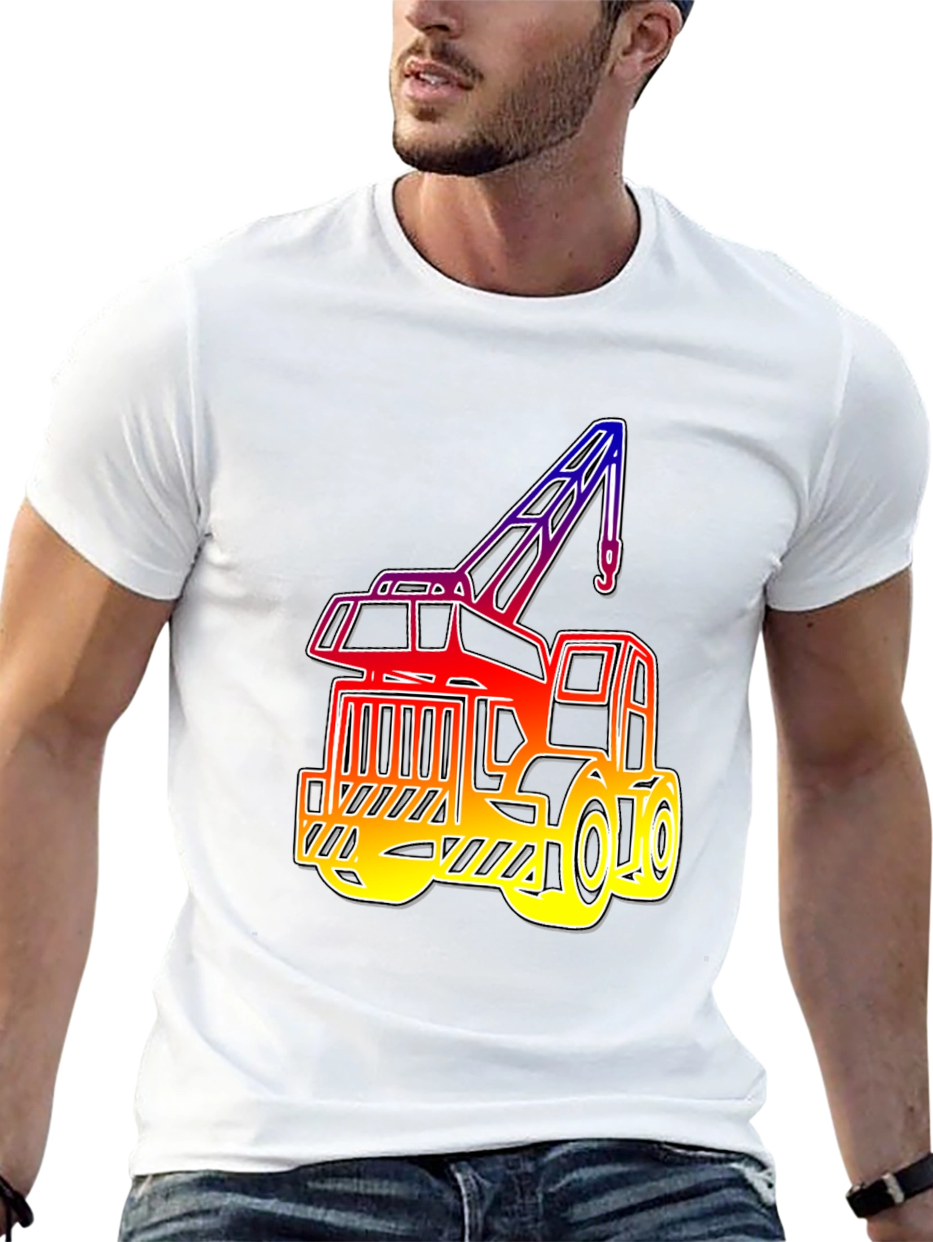 Crane Graphic Tee - Black Cotton Blend