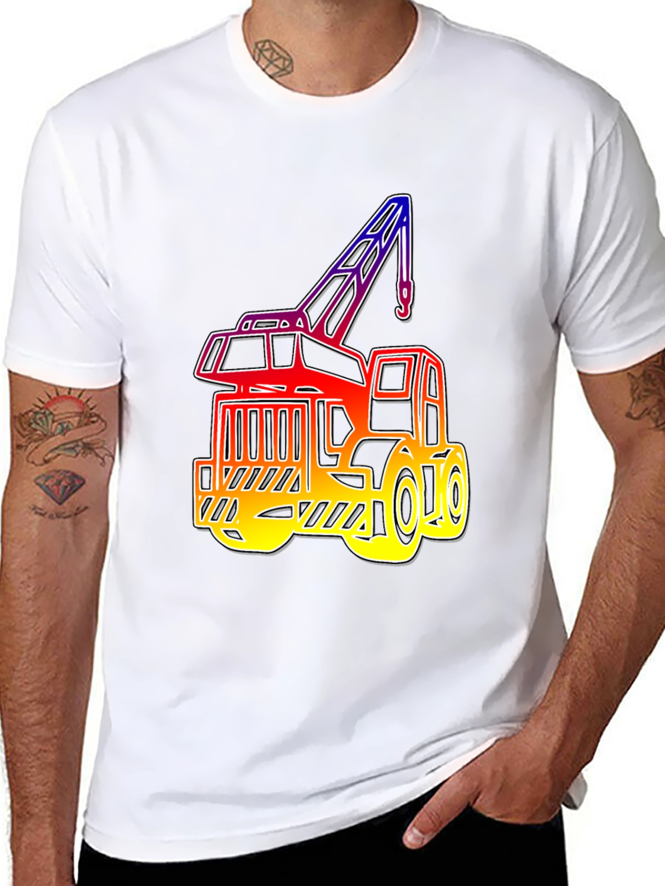 Crane Graphic Tee - Black Cotton Blend