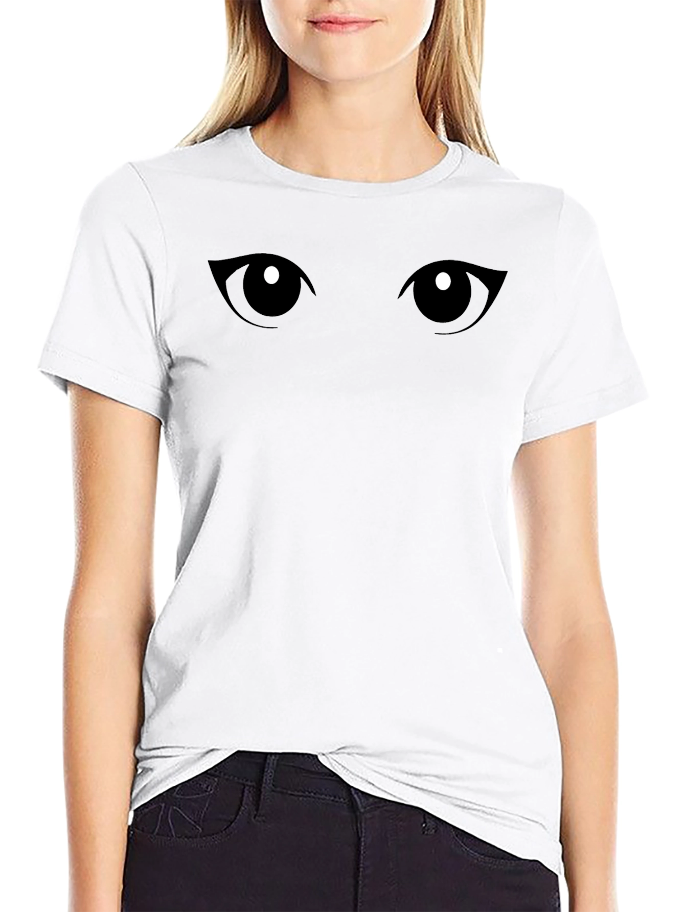 Mysterious Eyes Black Graphic Tee