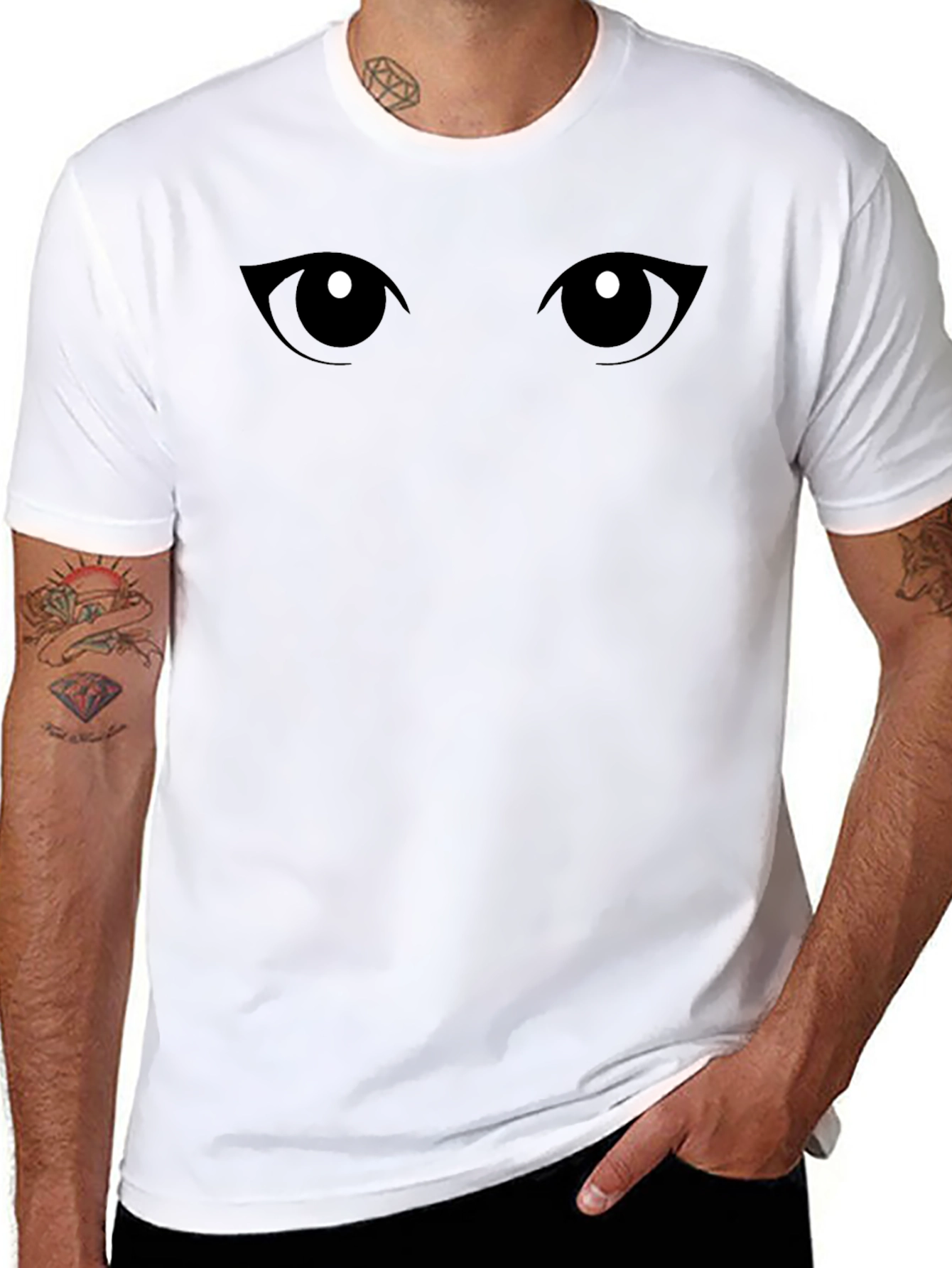 Mysterious Eyes Black Graphic Tee
