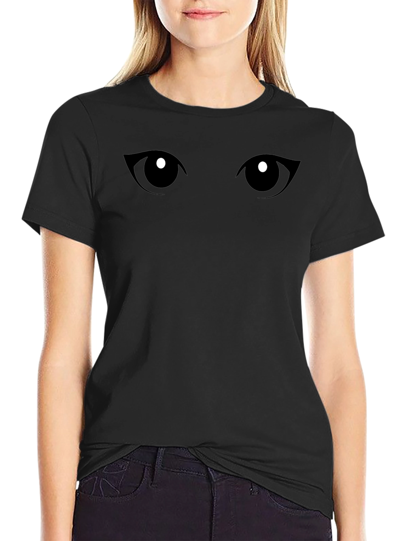 Mysterious Eyes Black Graphic Tee