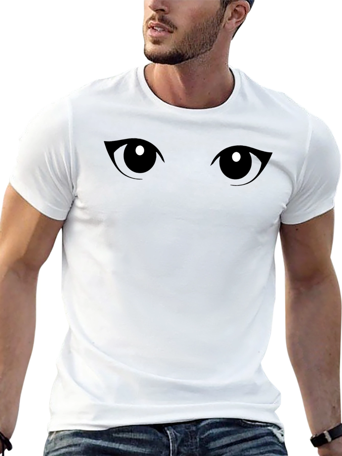 Mysterious Eyes Black Graphic Tee