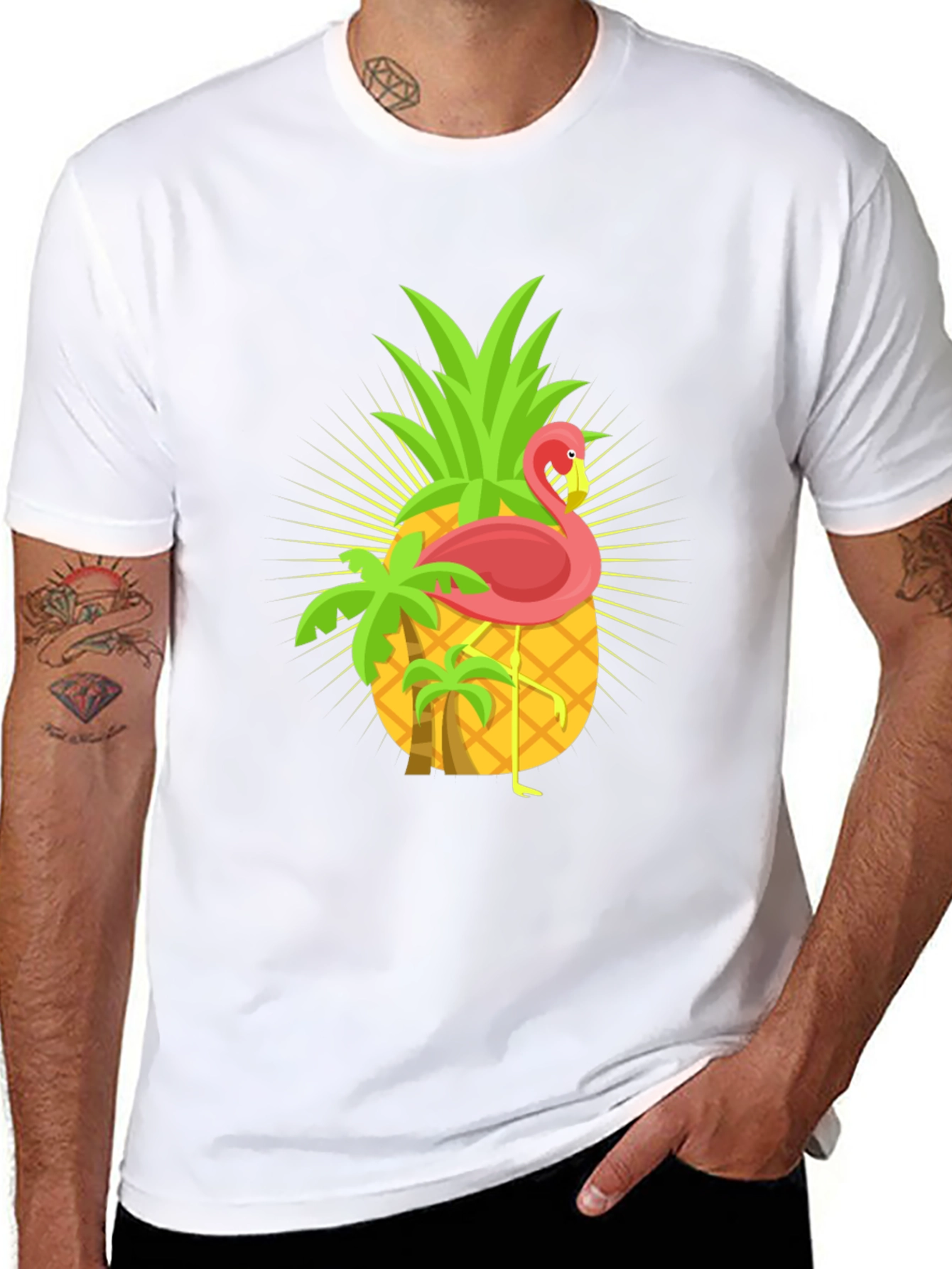 Tropical Pineapple Flamingo Graphic Tee