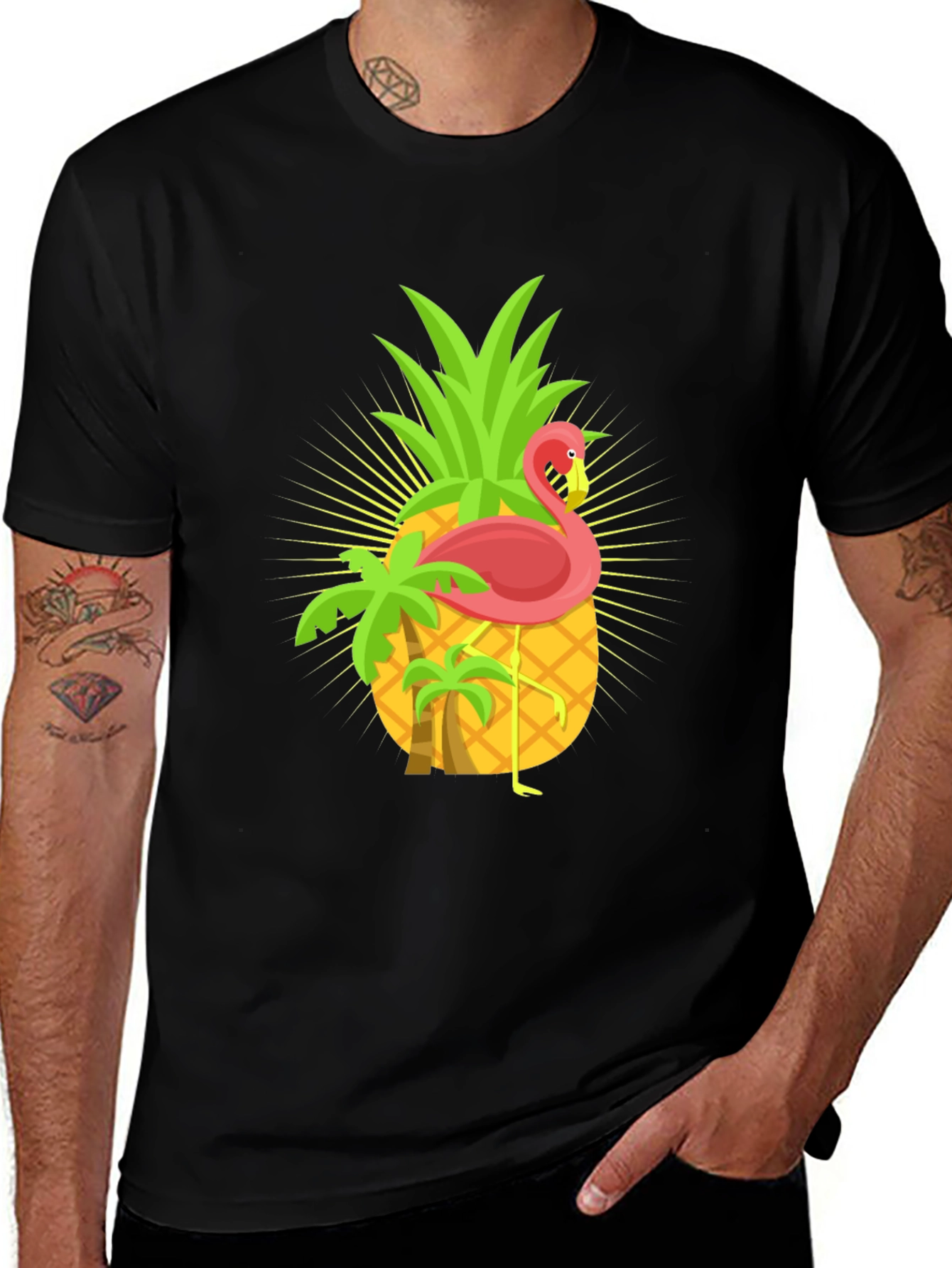 Tropical Pineapple Flamingo Graphic Tee