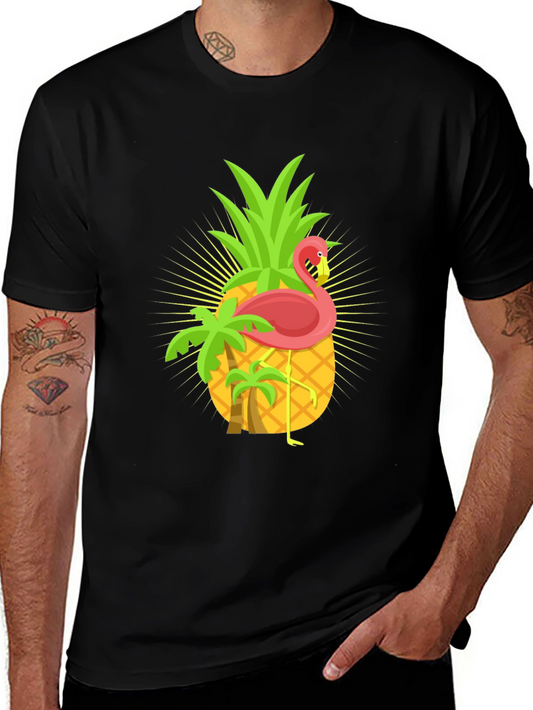 Tropical Pineapple Flamingo Graphic Tee