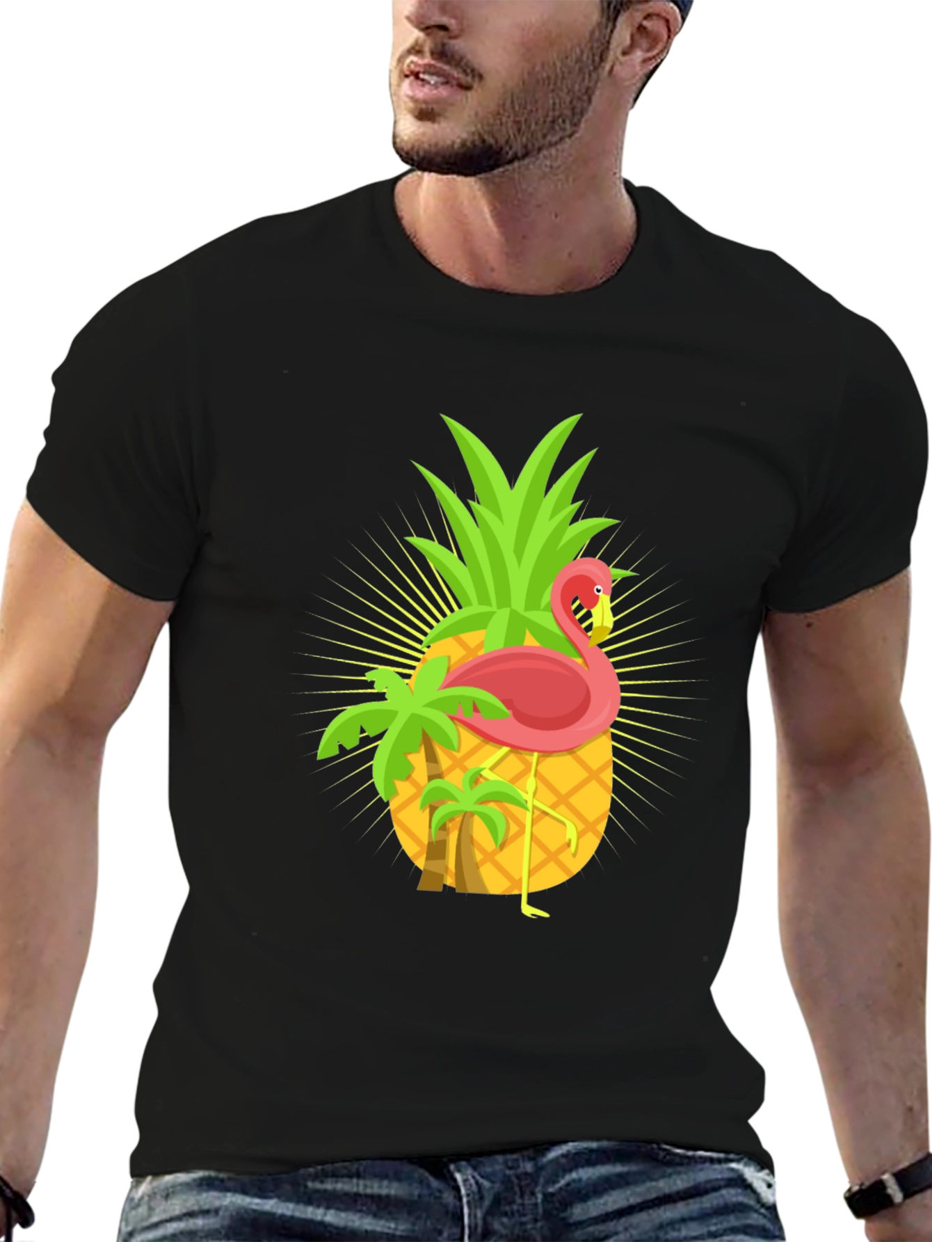 Tropical Pineapple Flamingo Graphic Tee