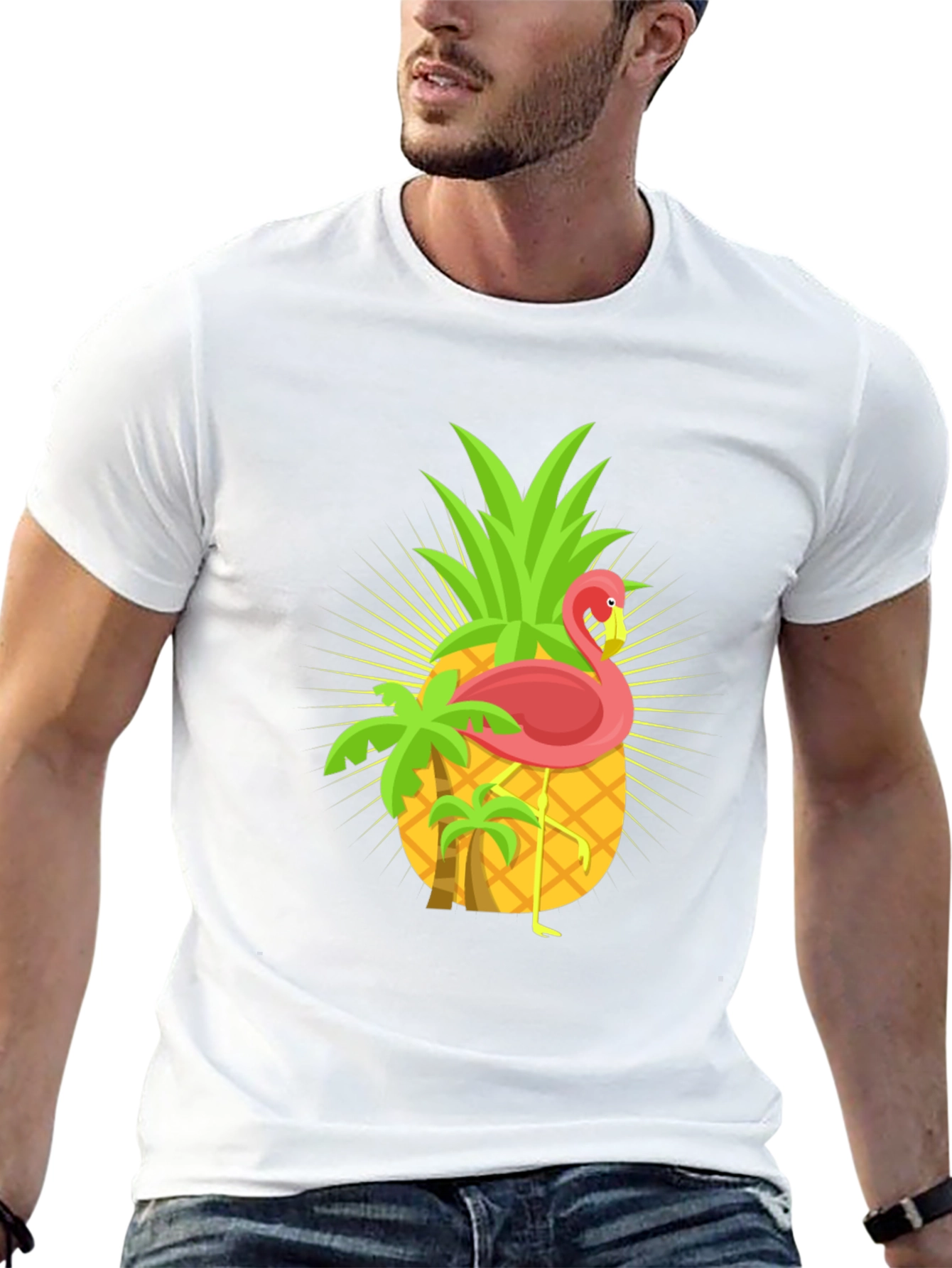 Tropical Pineapple Flamingo Graphic Tee