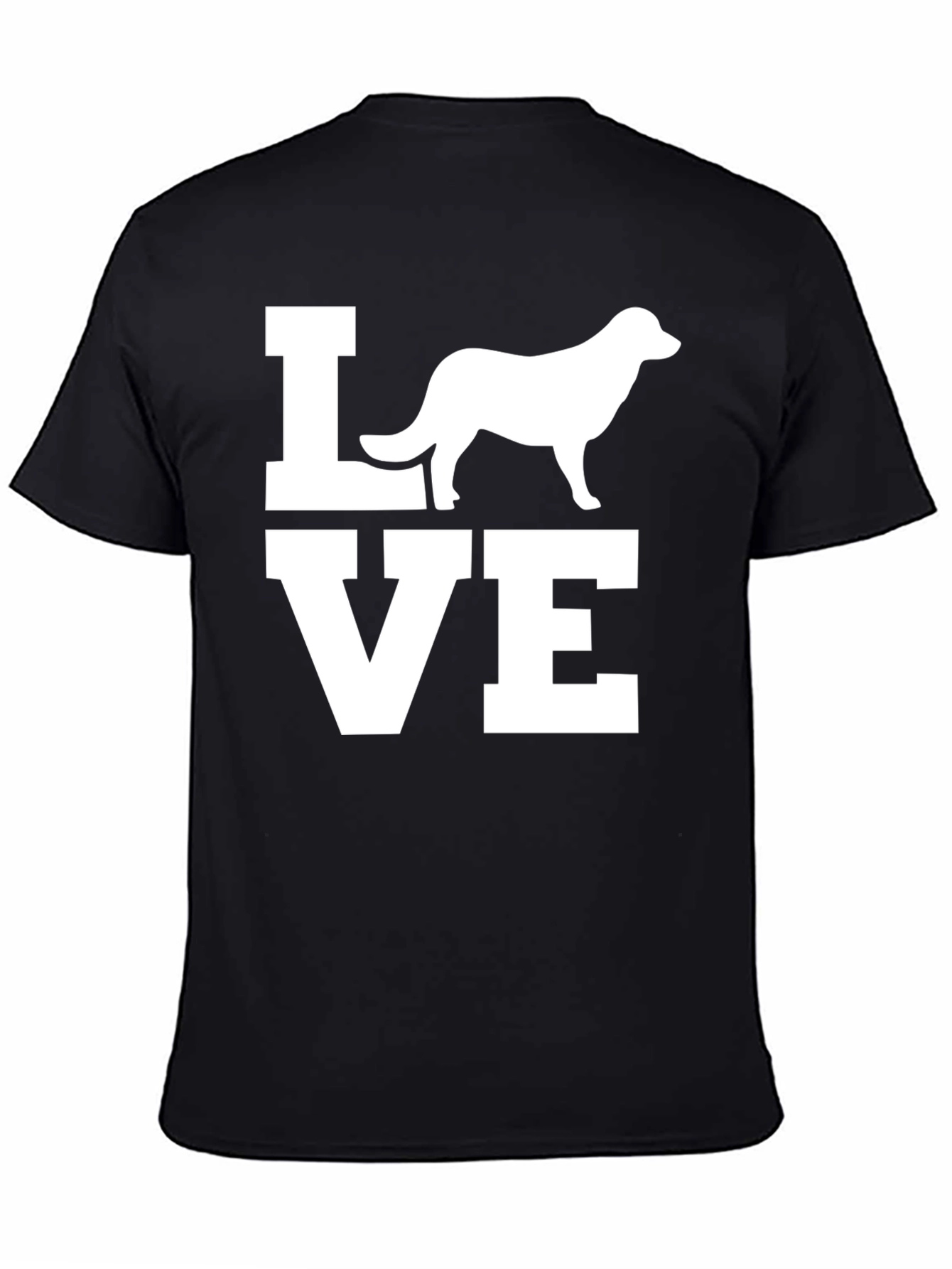 Love Dog Graphic Print Tee - Mens Black T-Shirt