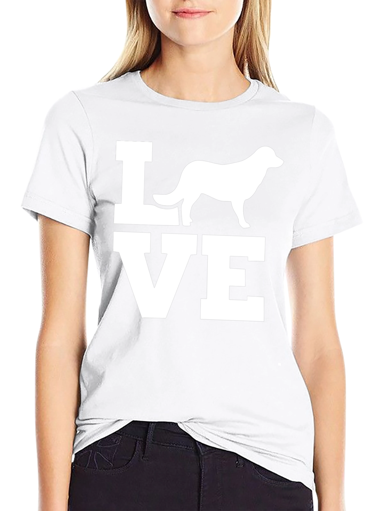 Love Dog Graphic Print Tee - Mens Black T-Shirt