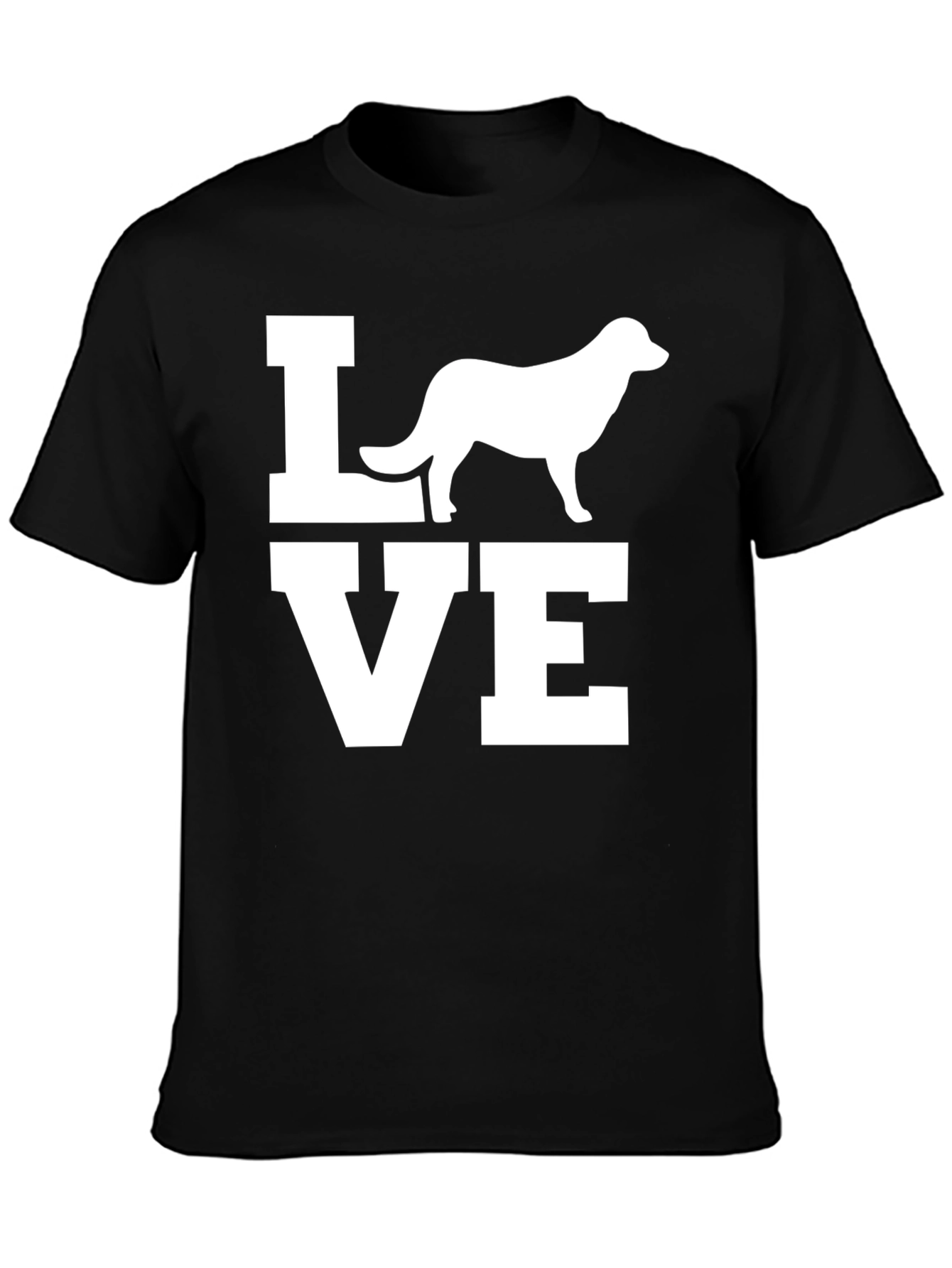 Love Dog Graphic Print Tee - Mens Black T-Shirt