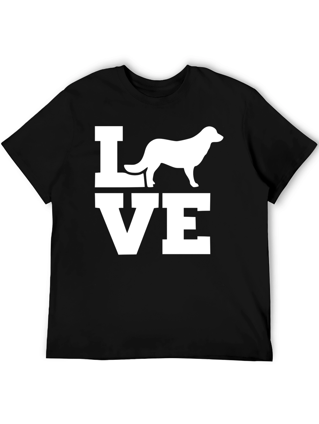Love Dog Graphic Print Tee - Mens Black T-Shirt