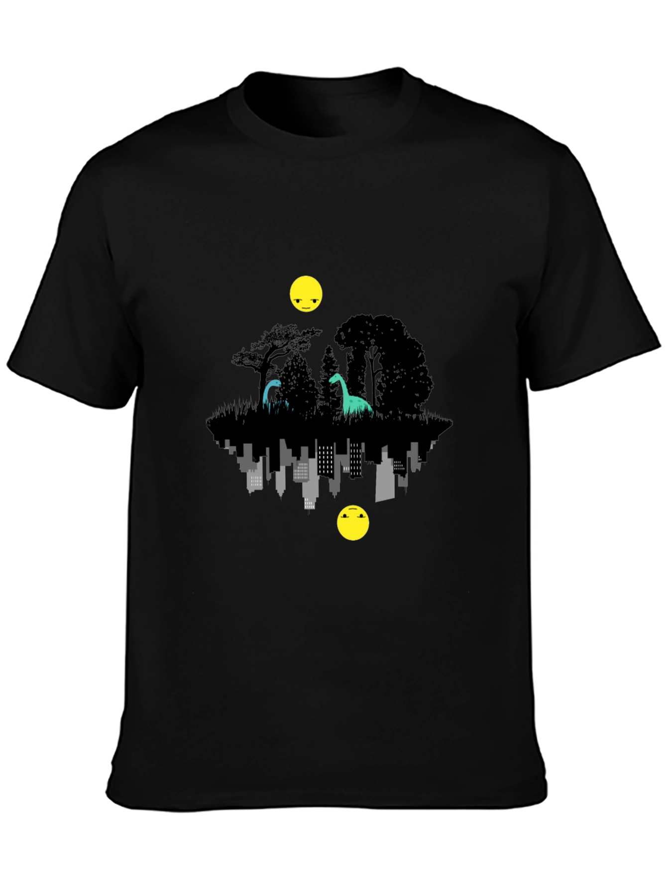 Dinosaur Cityscape T-Shirt - Unique Graphic Tee