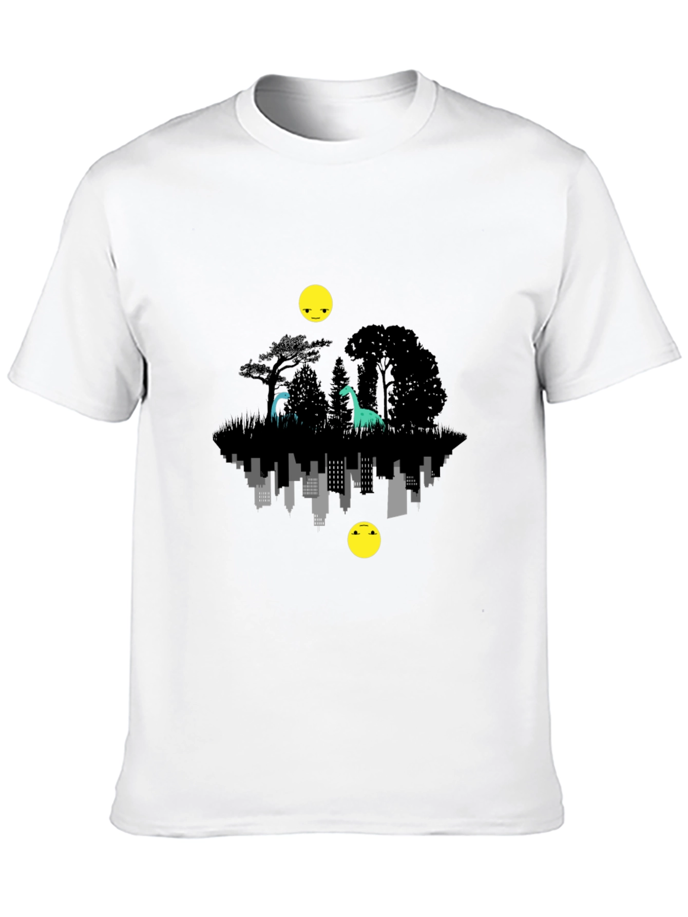 Dinosaur Cityscape T-Shirt - Unique Graphic Tee