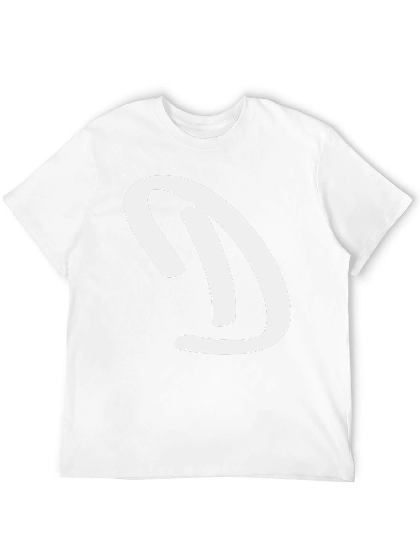 Black T-Shirt with White D Graphic - Casual Wear