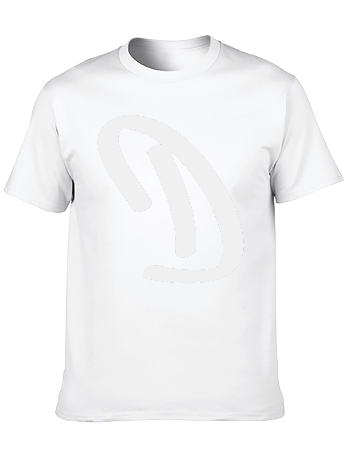 Black T-Shirt with White D Graphic - Casual Wear