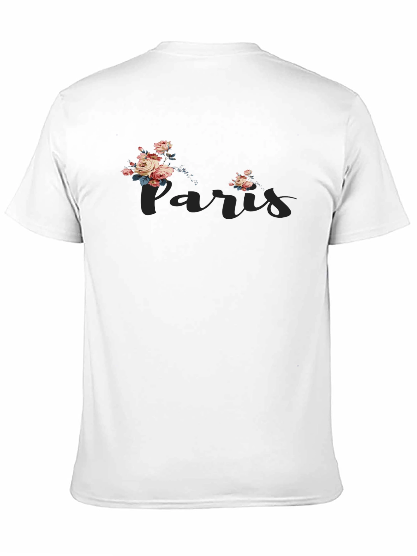 Paris Floral Graphic Tee - Stylish Black T-Shirt