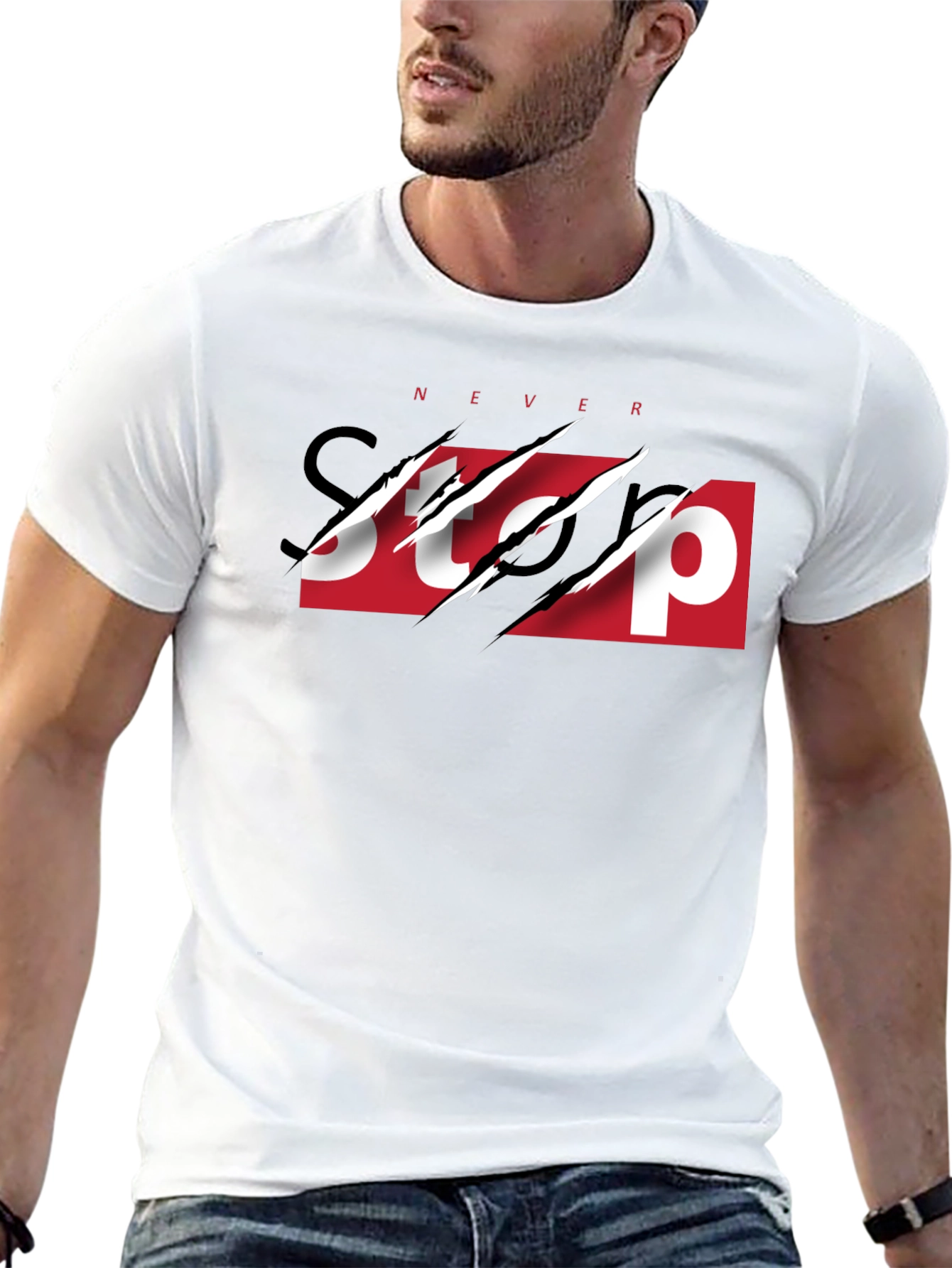 Never Stop Graphic Print Tee