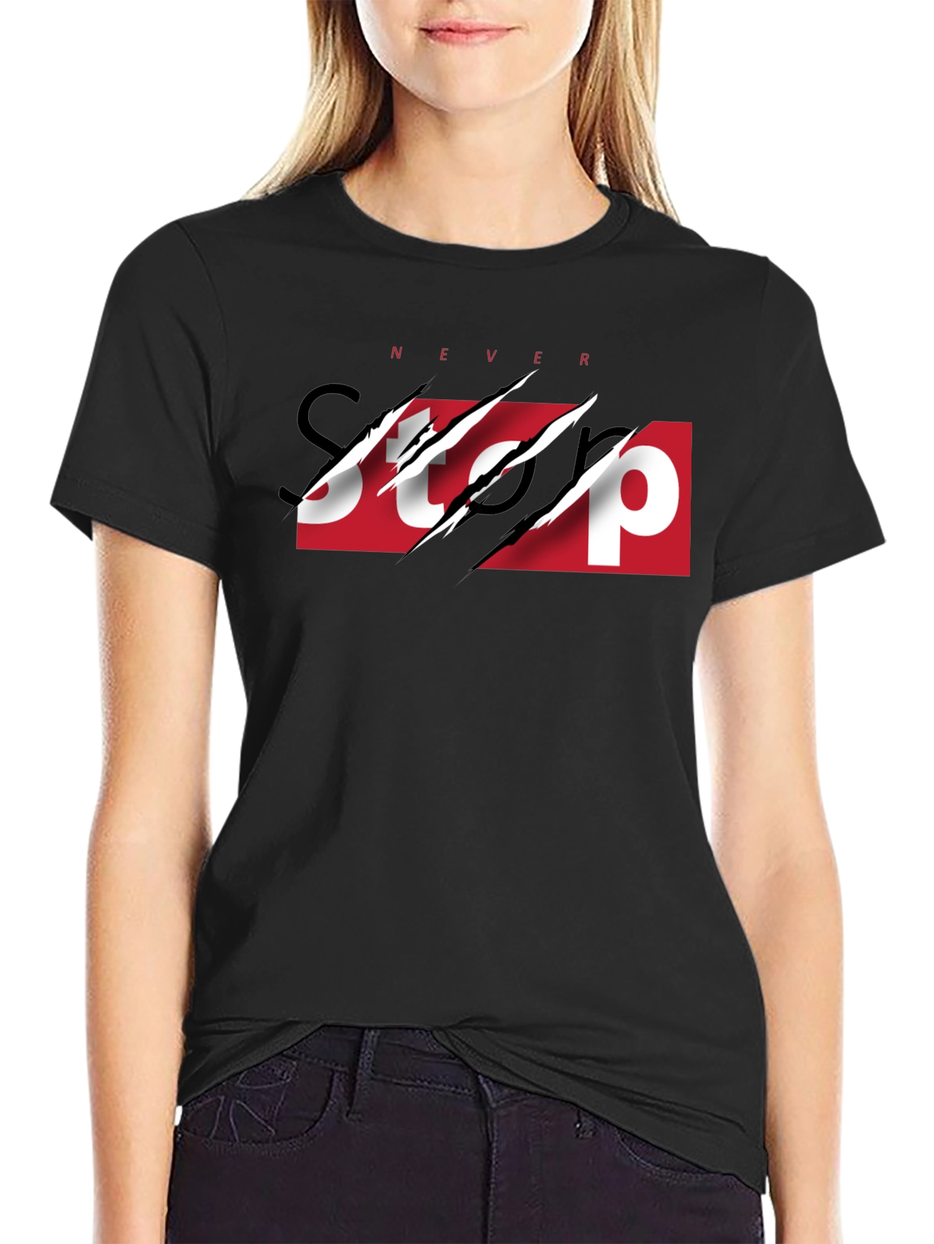 Never Stop Graphic Print Tee