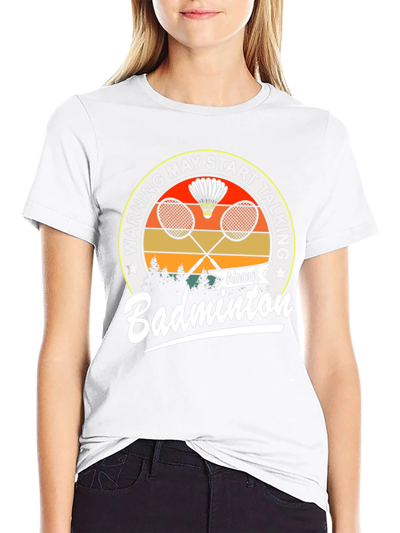 Badminton Graphic Tee - Warning May Start Talking T-Shirt