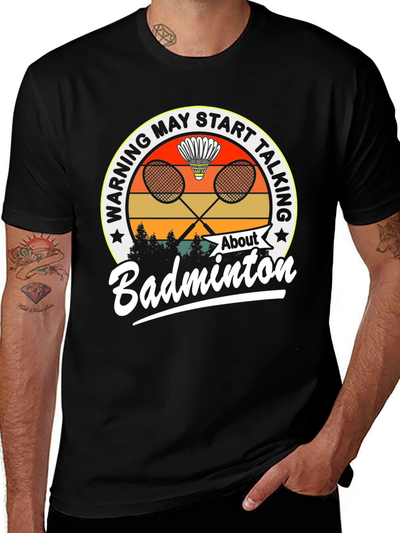 Badminton Graphic Tee - Warning May Start Talking T-Shirt