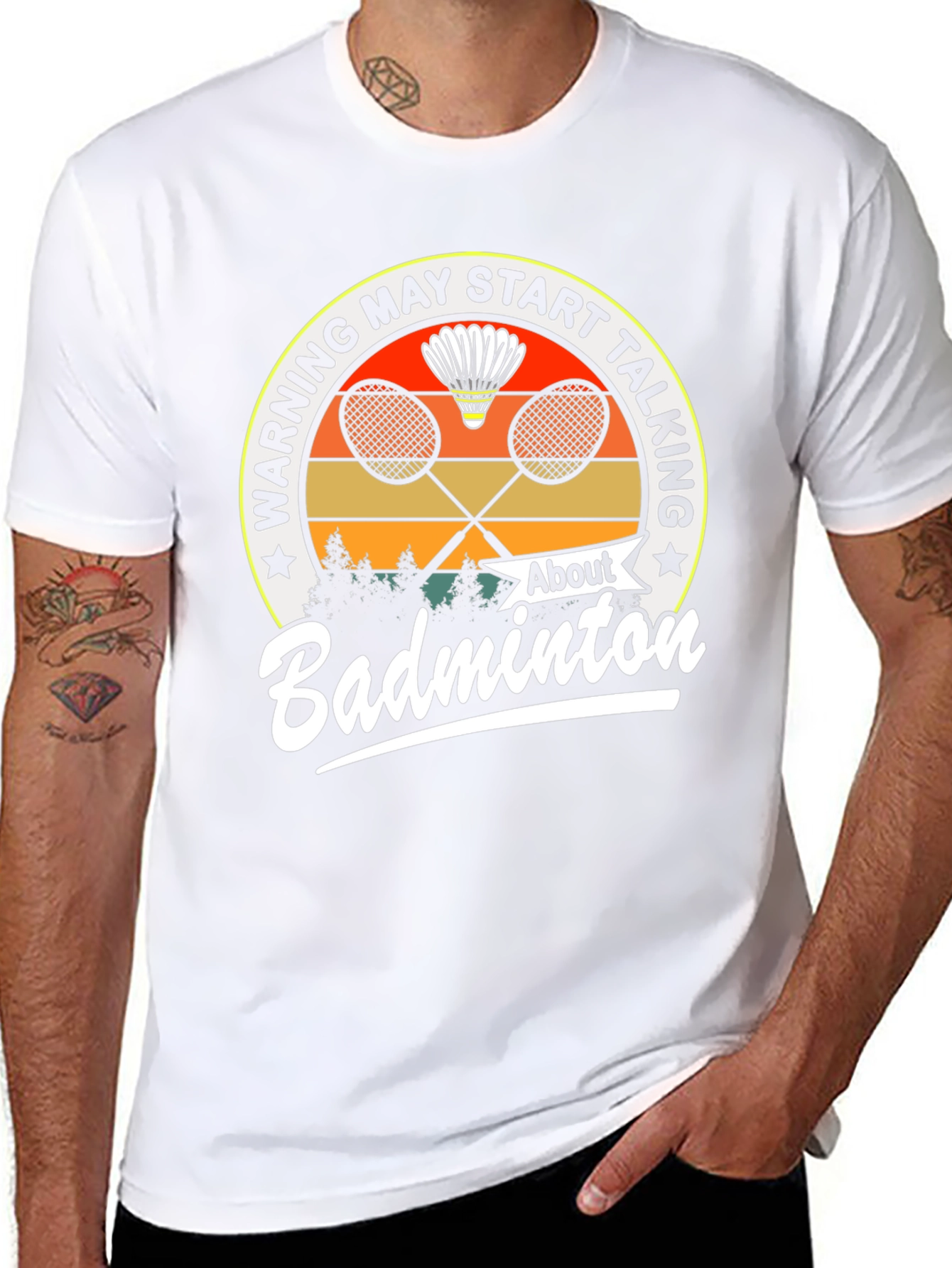 Badminton Graphic Tee - Warning May Start Talking T-Shirt