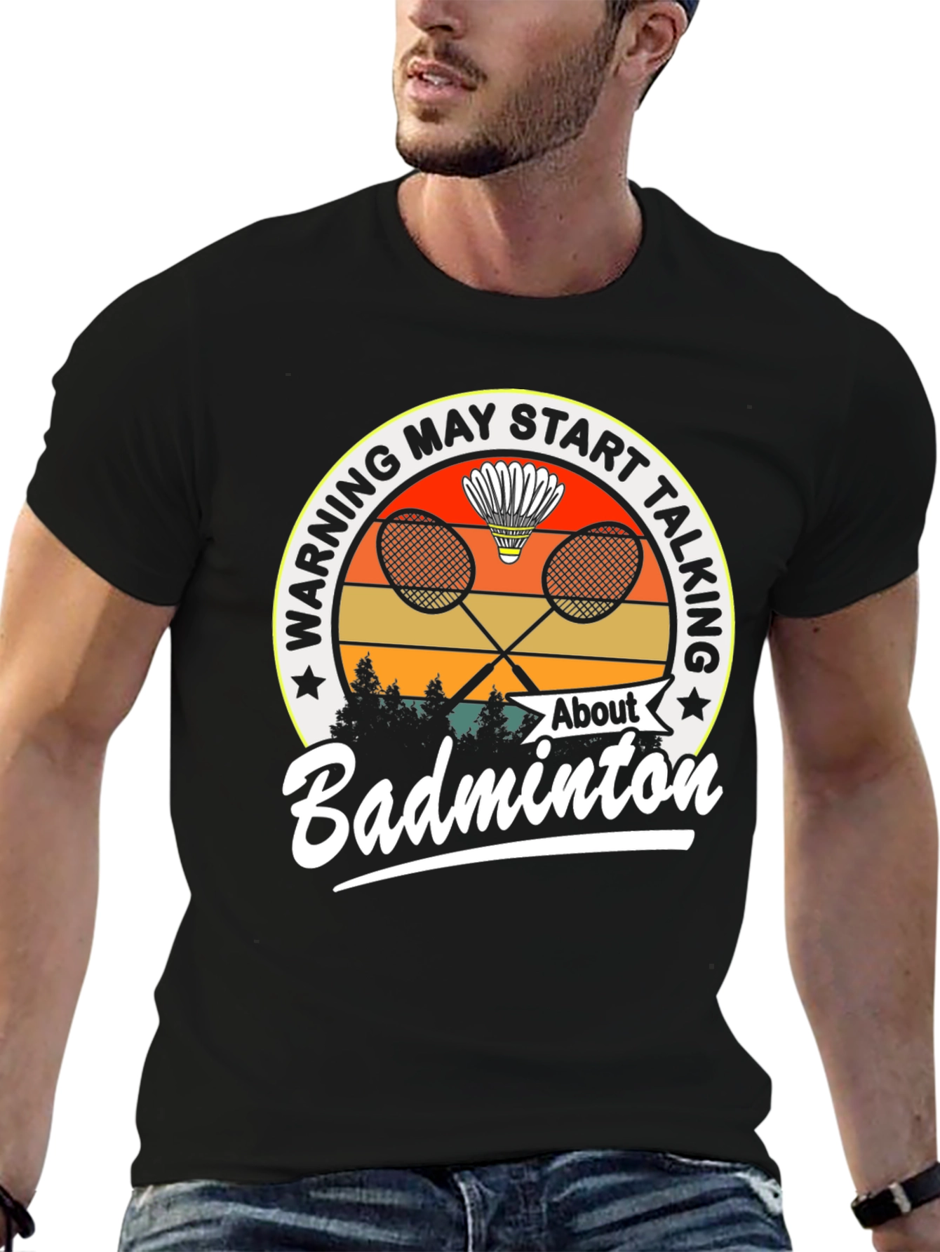 Badminton Graphic Tee - Warning May Start Talking T-Shirt