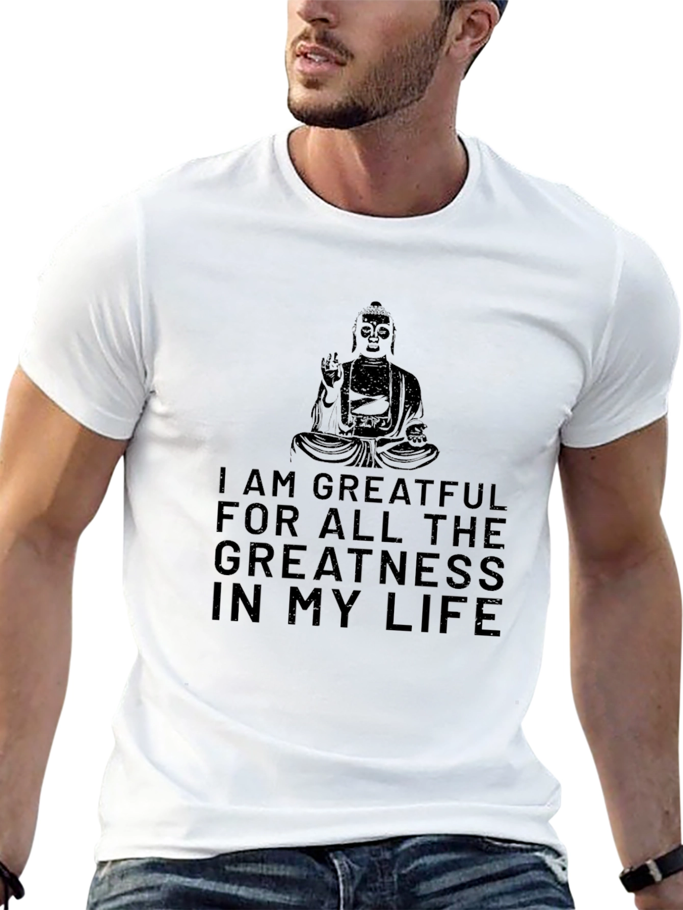 Grateful Buddha Graphic Tee - Mens Black T-Shirt