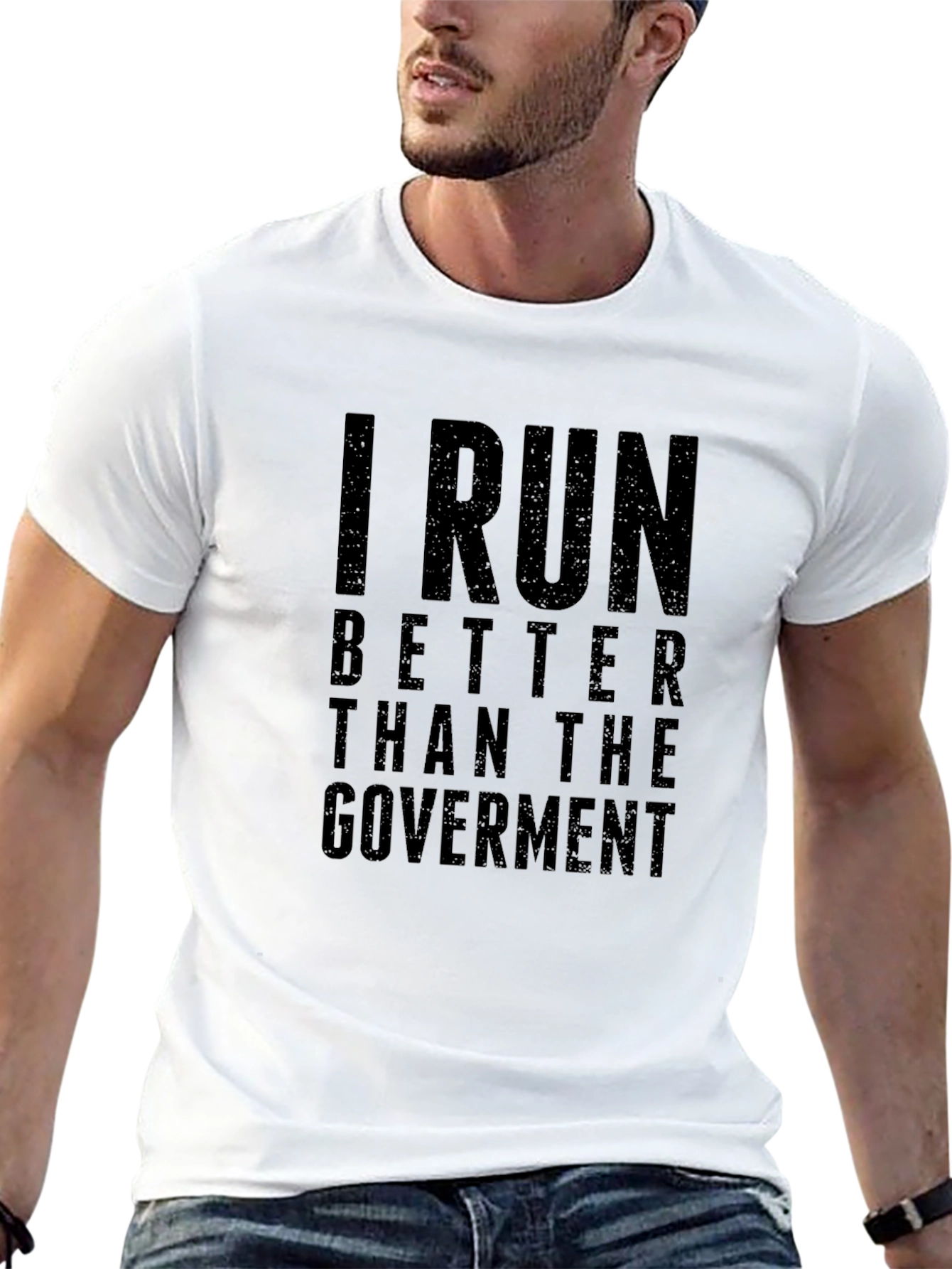 I Run Better Than The Government Black T-Shirt