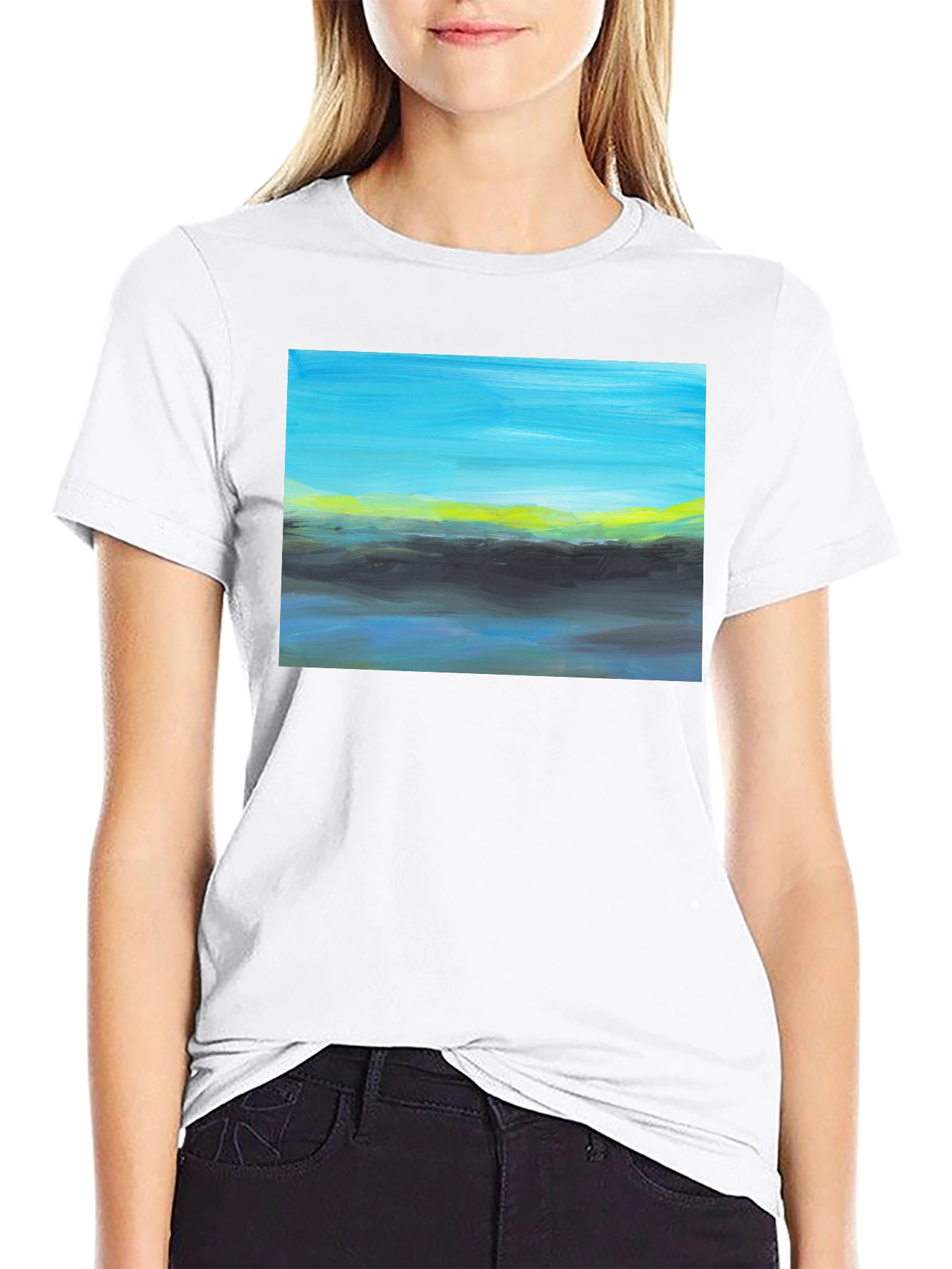 Abstract Landscape Graphic Tee - Modern Art Shirt