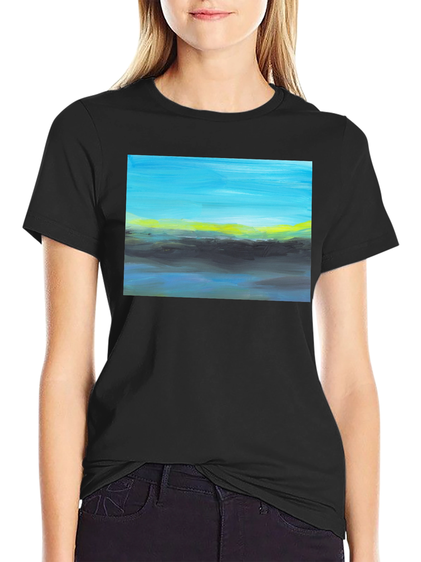 Abstract Landscape Graphic Tee - Modern Art Shirt