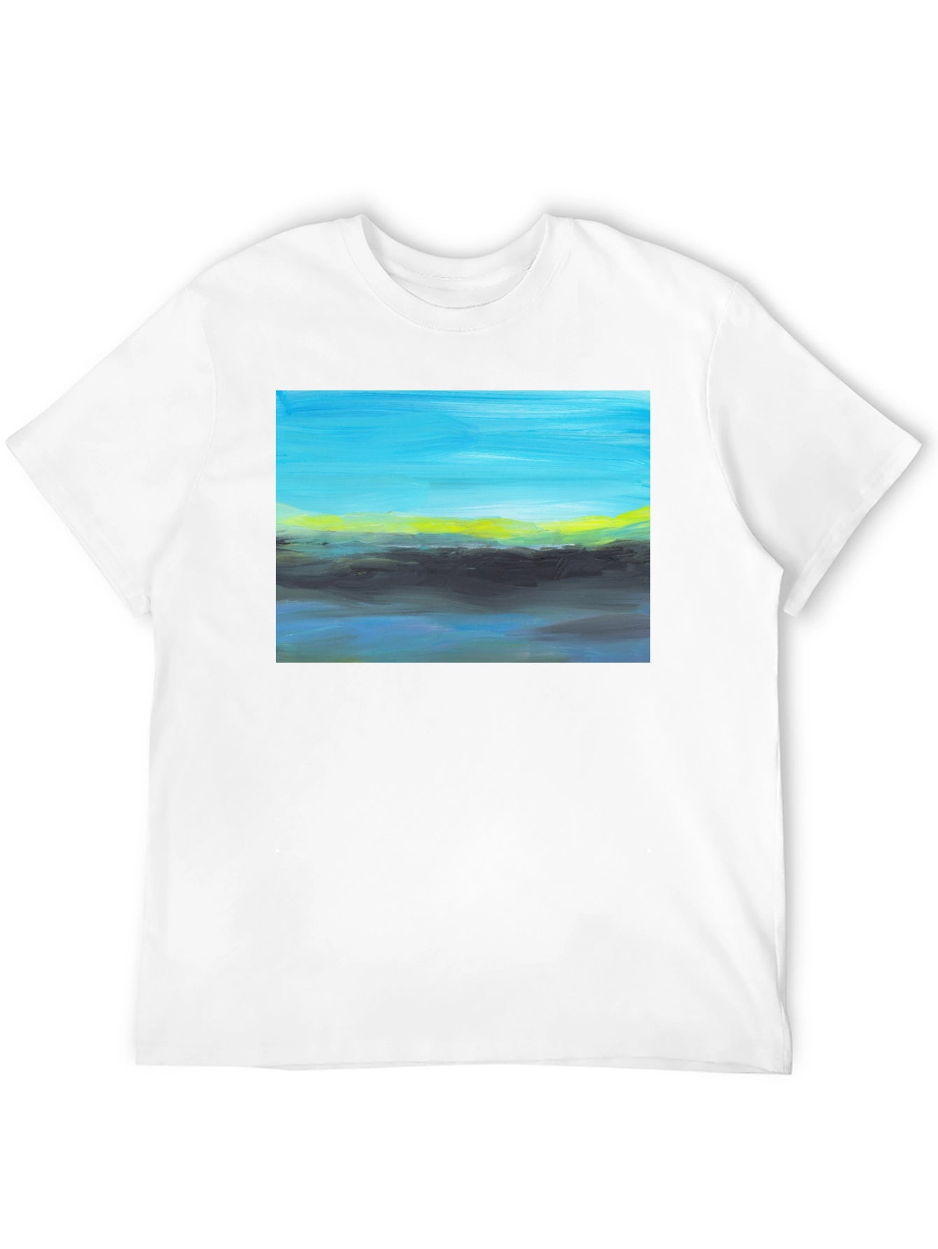 Abstract Landscape Graphic Tee - Modern Art Shirt