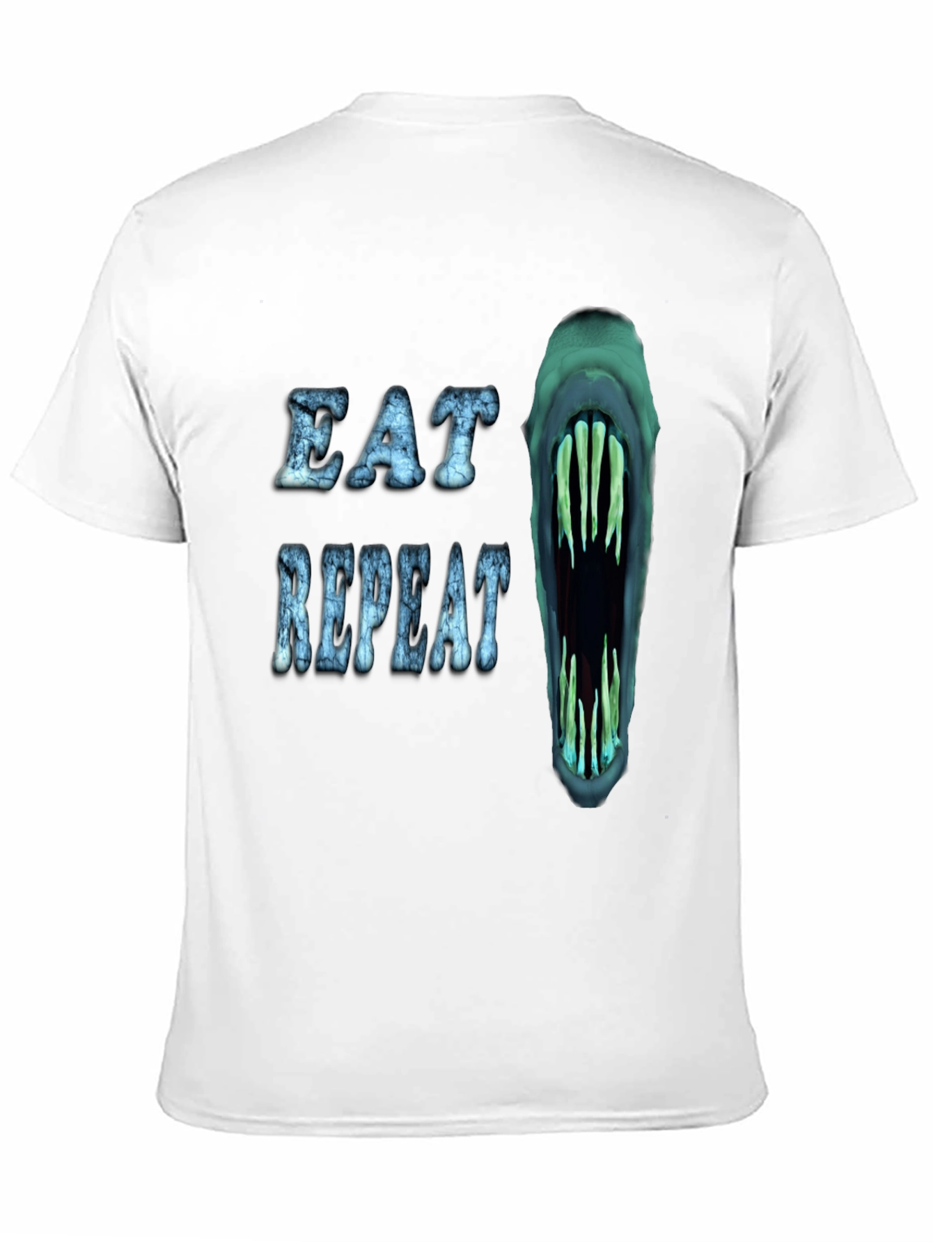 Eat Repeat Graphic Tee - Monster Mouth Design
