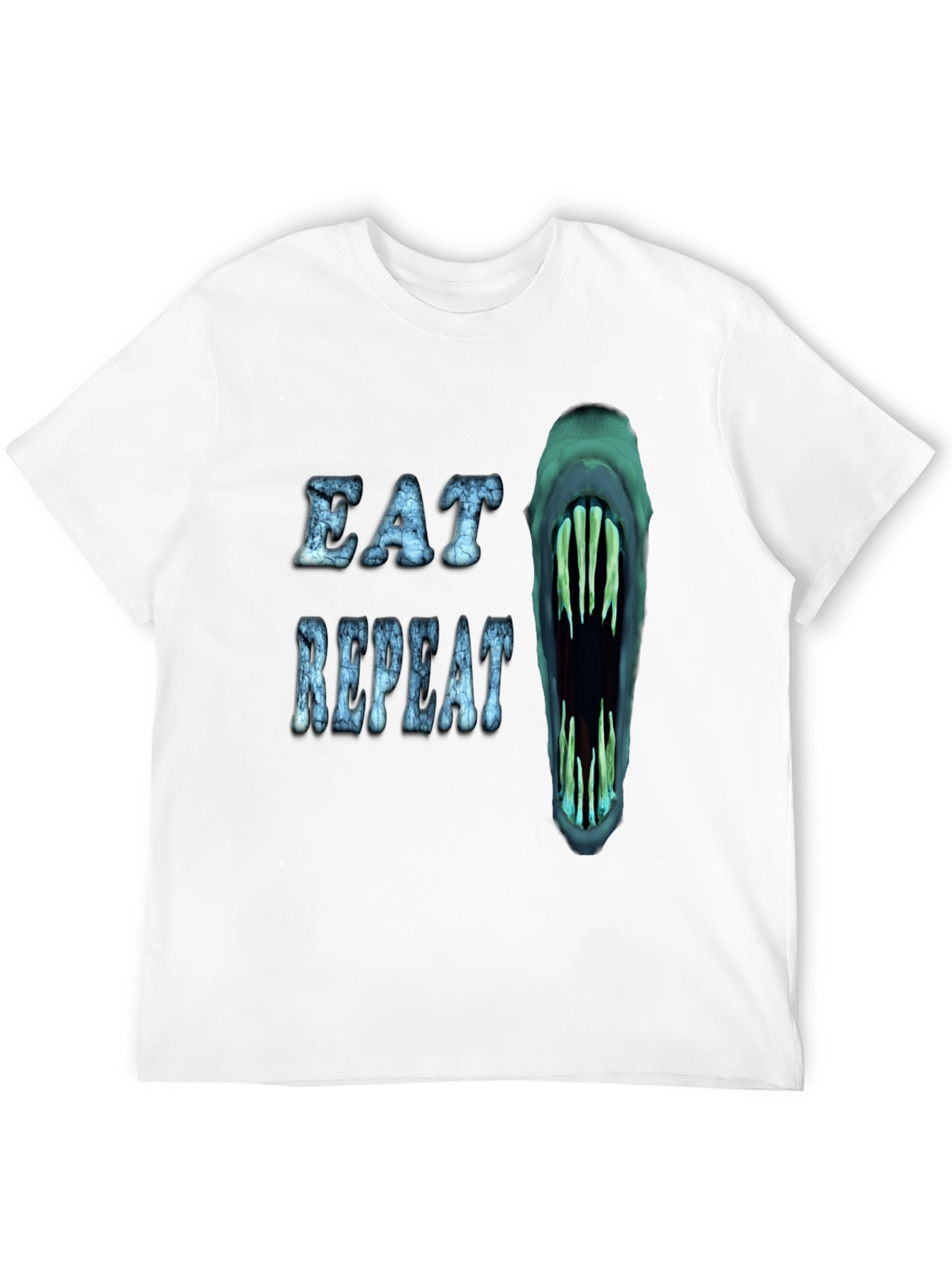 Eat Repeat Graphic Tee - Monster Mouth Design