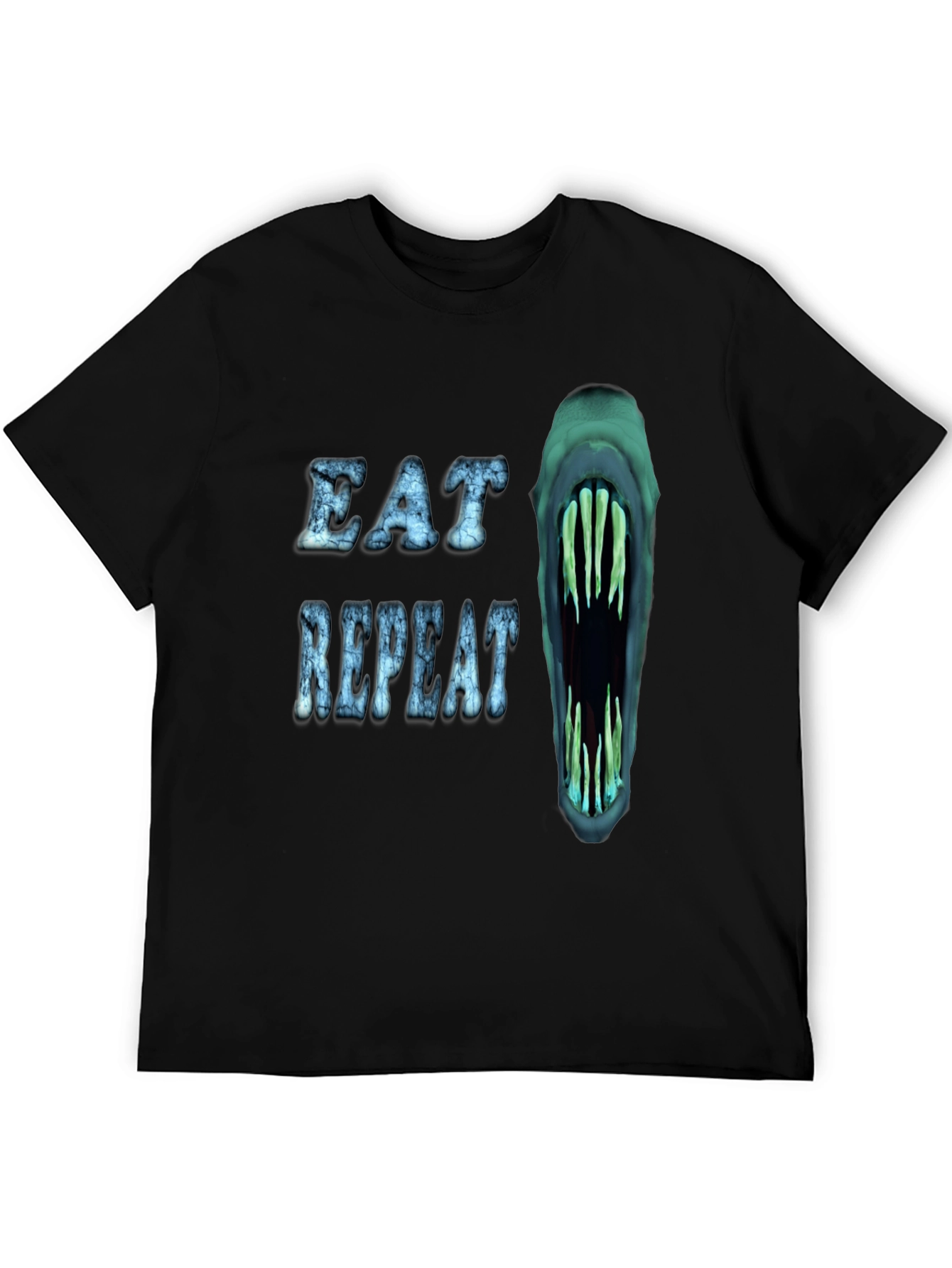 Eat Repeat Graphic Tee - Monster Mouth Design