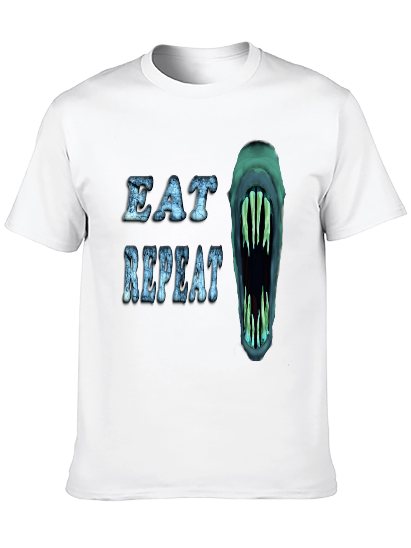 Eat Repeat Graphic Tee - Monster Mouth Design