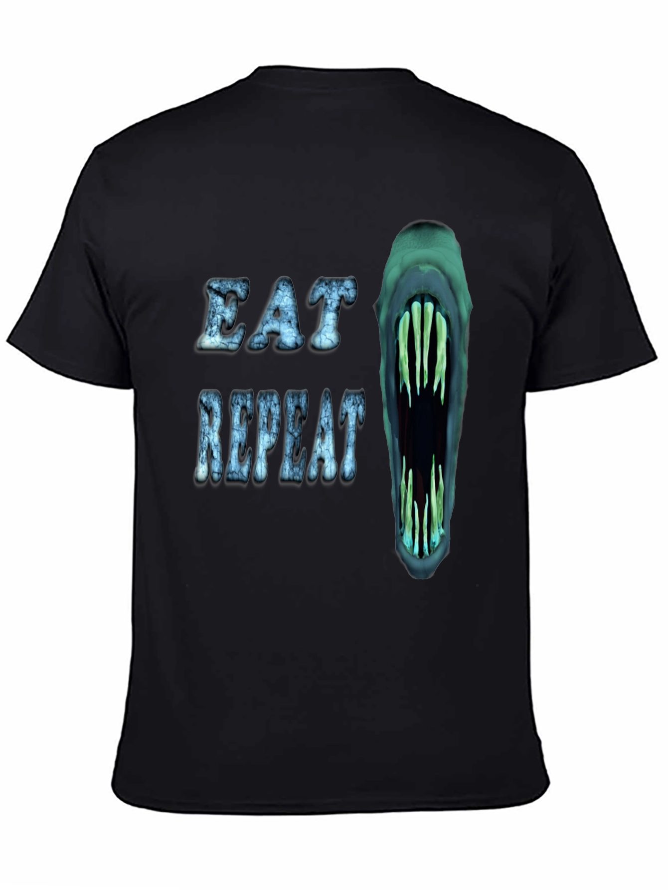 Eat Repeat Graphic Tee - Monster Mouth Design