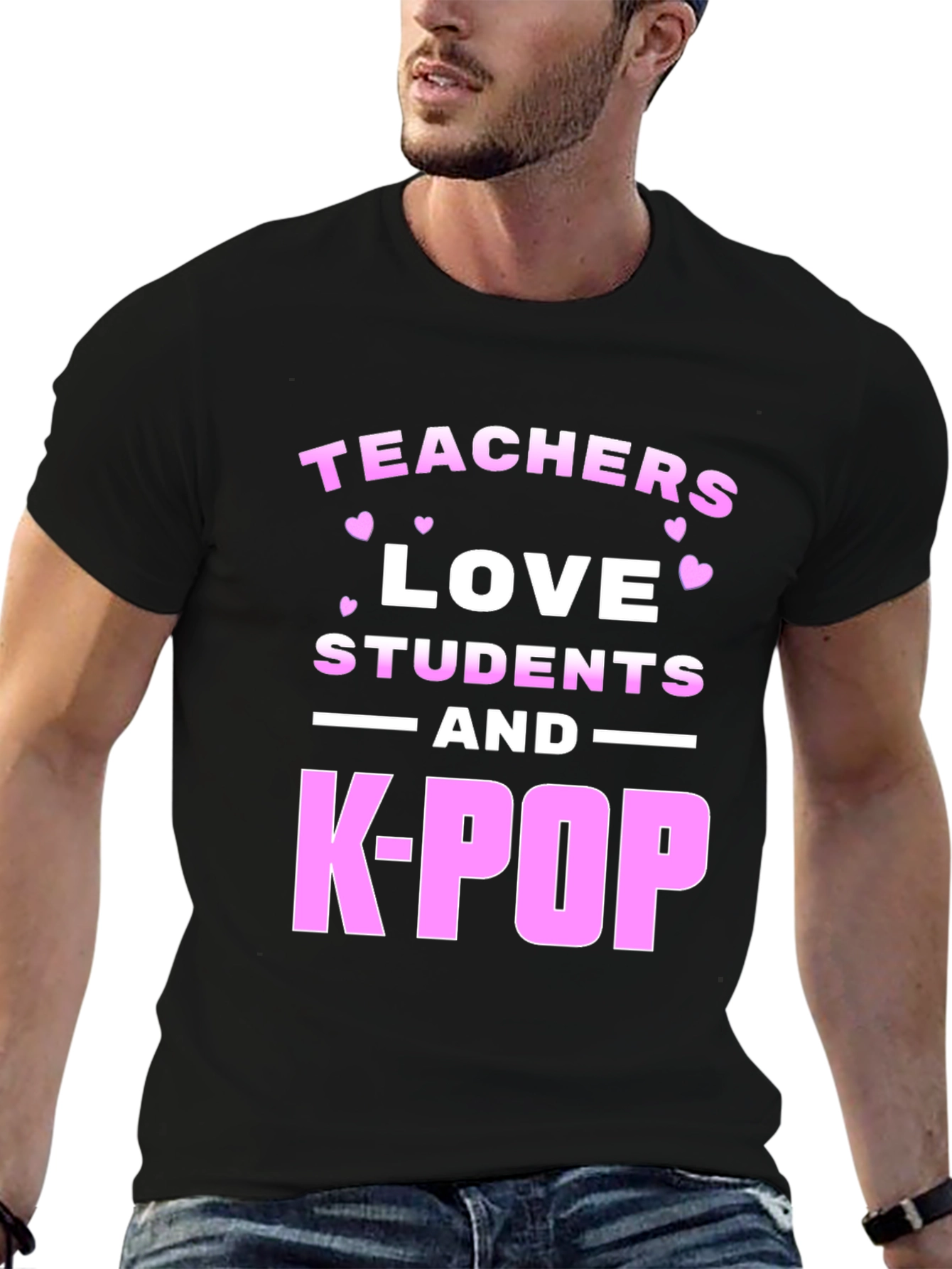 Teachers Love Students and K-Pop Graphic Tee