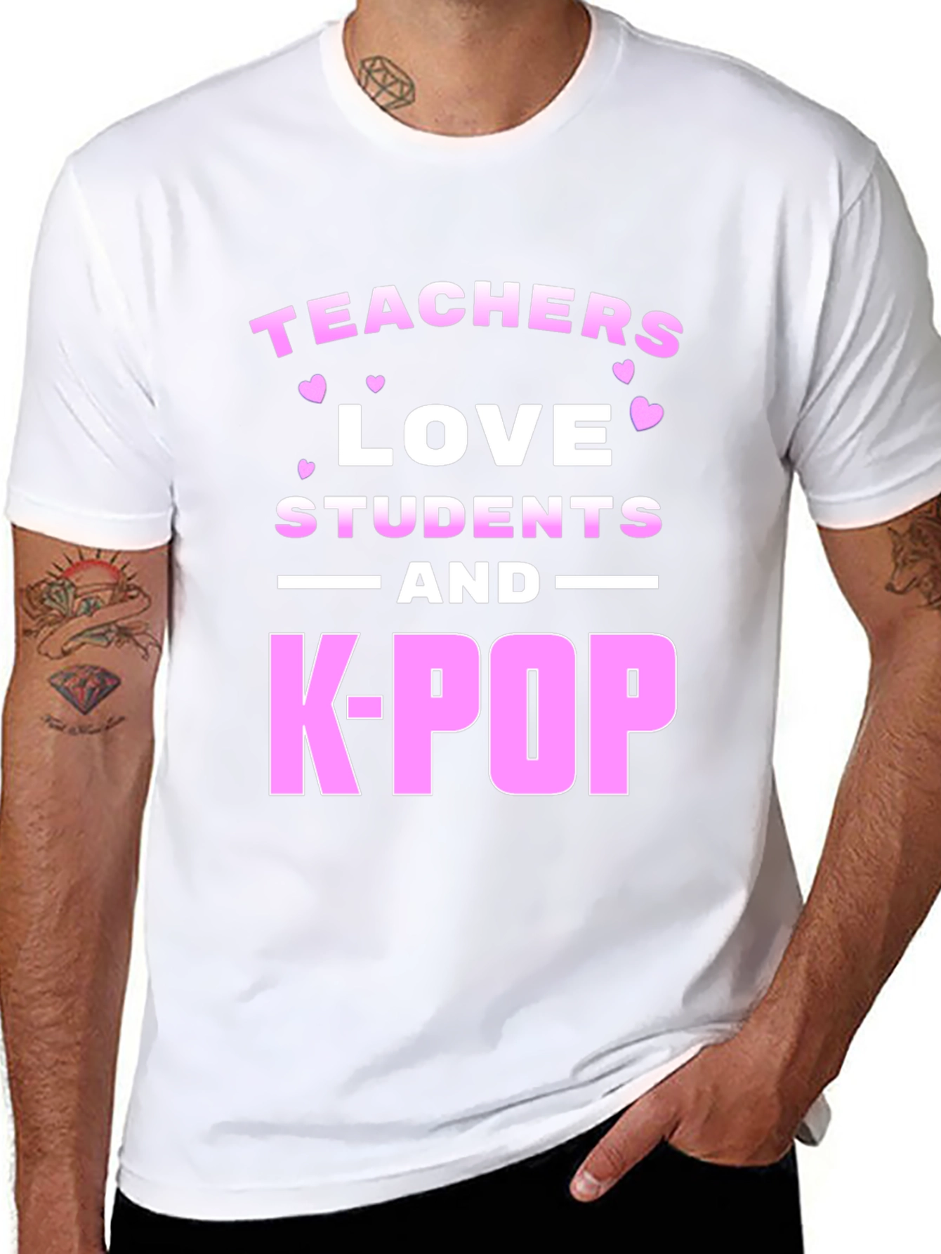 Teachers Love Students and K-Pop Graphic Tee