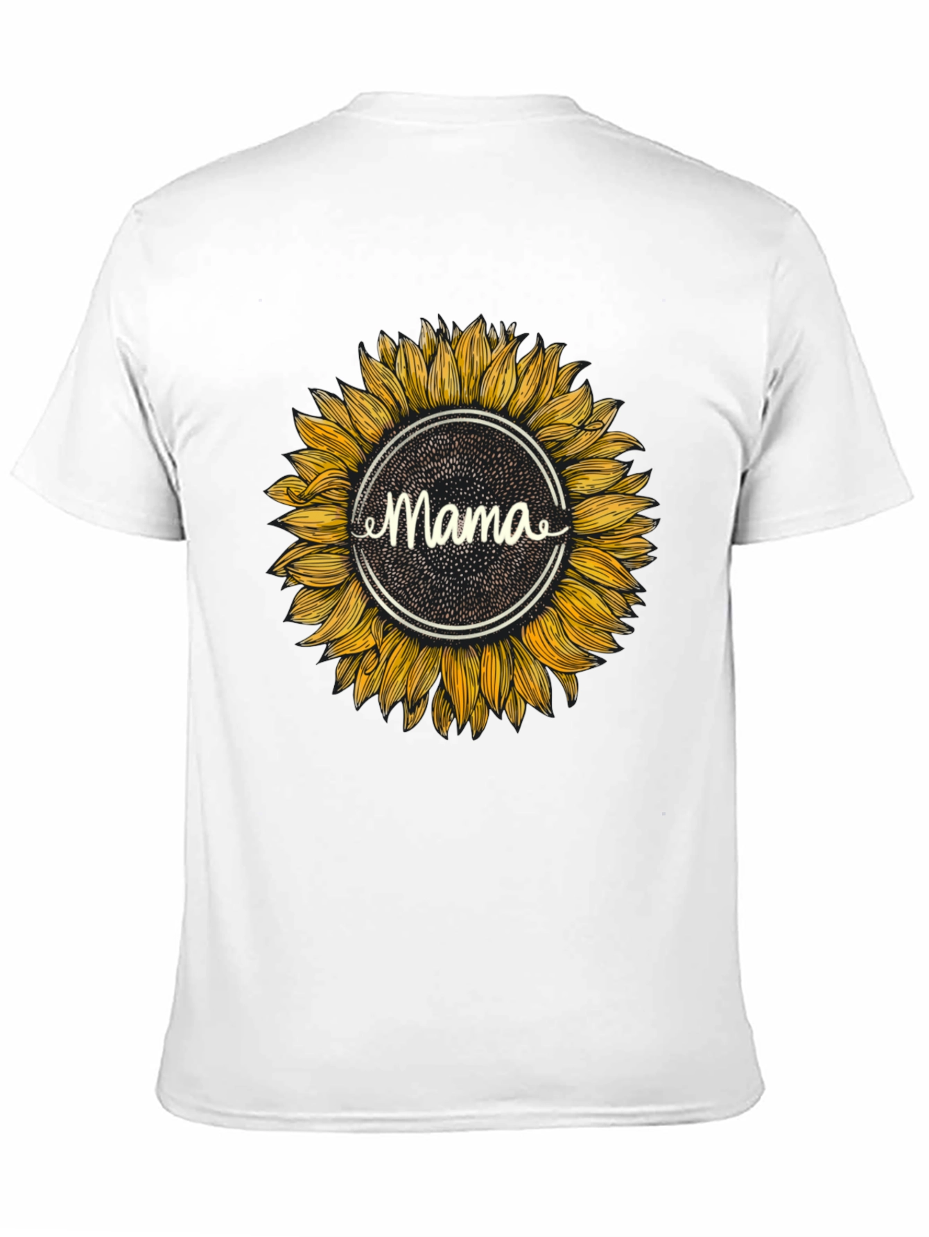 Mama Sunflower Graphic T-Shirt - Black Cotton